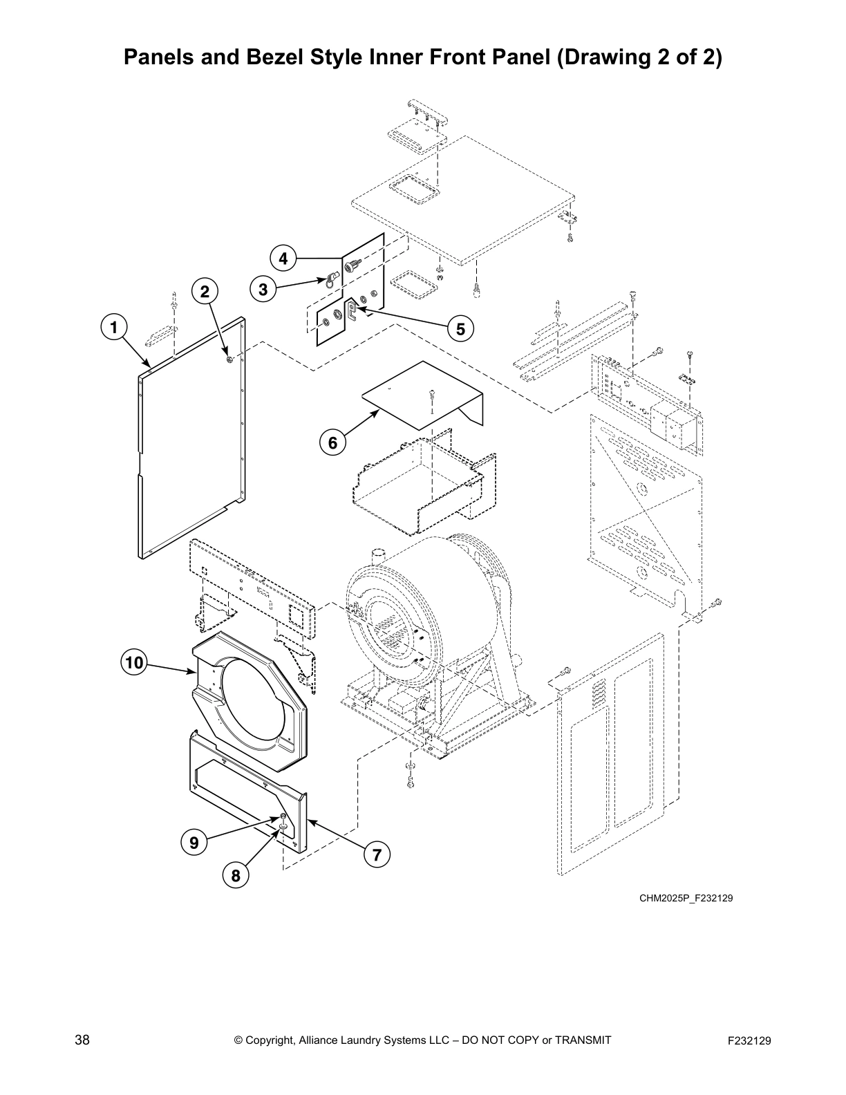 Panels and Bezel Style Inner Front Panel (Drawing 2 of 2)