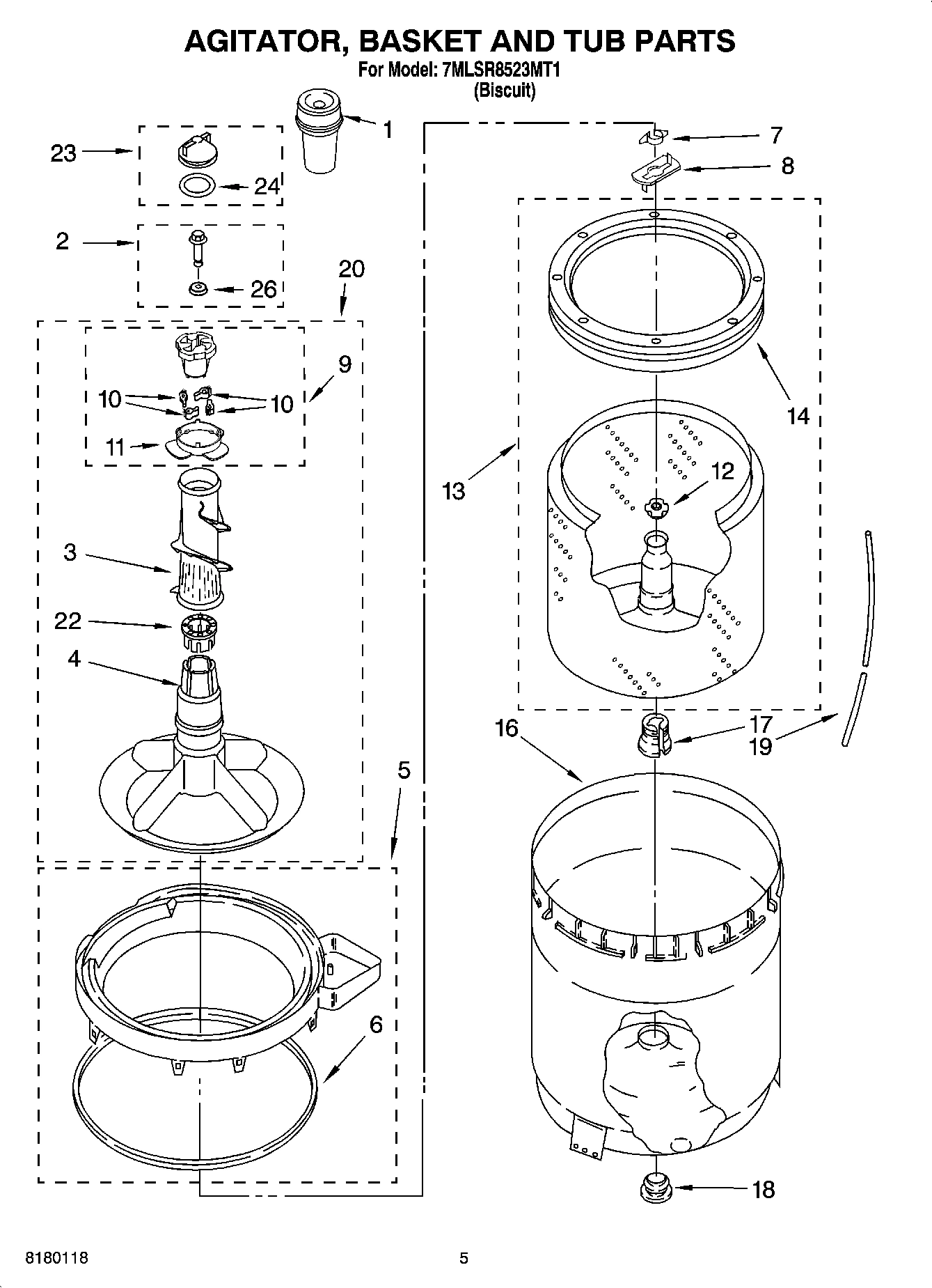 03 - AGITATOR, BASKET AND TUB PARTS
