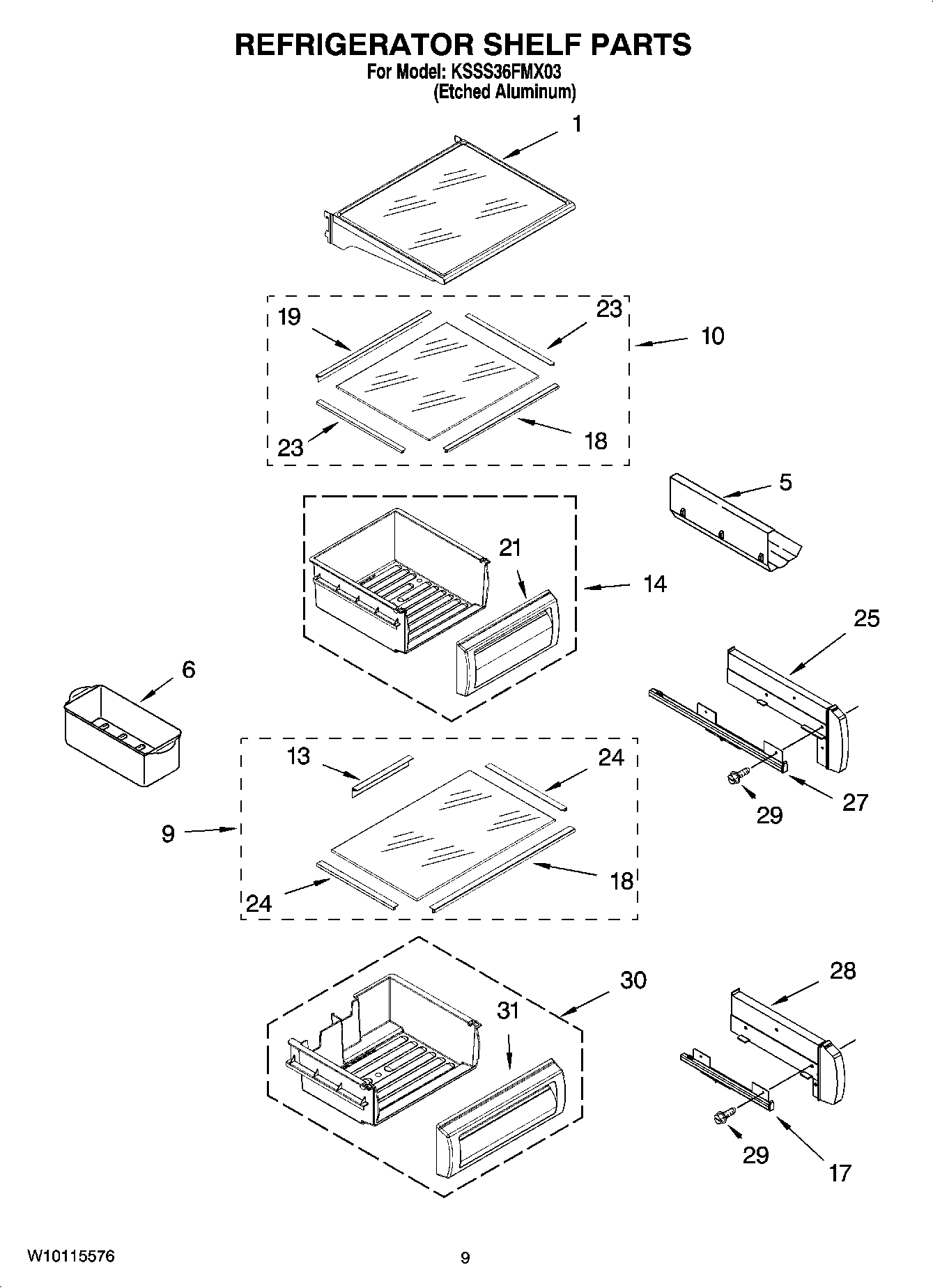 07 - REFRIGERATOR SHELF PARTS