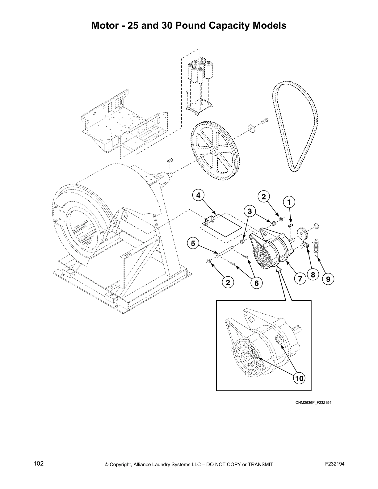 Motor - 25 and 30 Pound Capacity Models