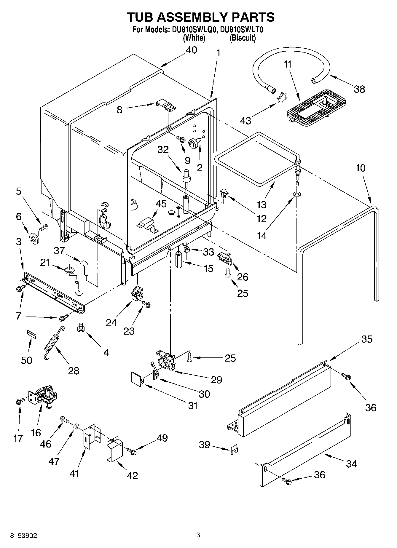 03 - TUB ASSEMBLY PARTS