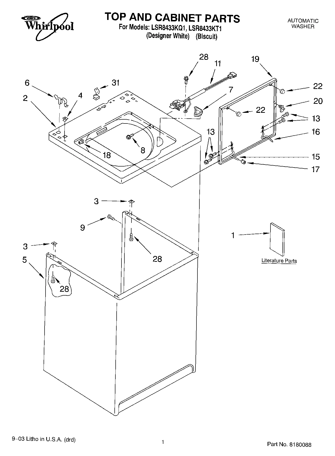 01 - TOP AND CABINET PARTS