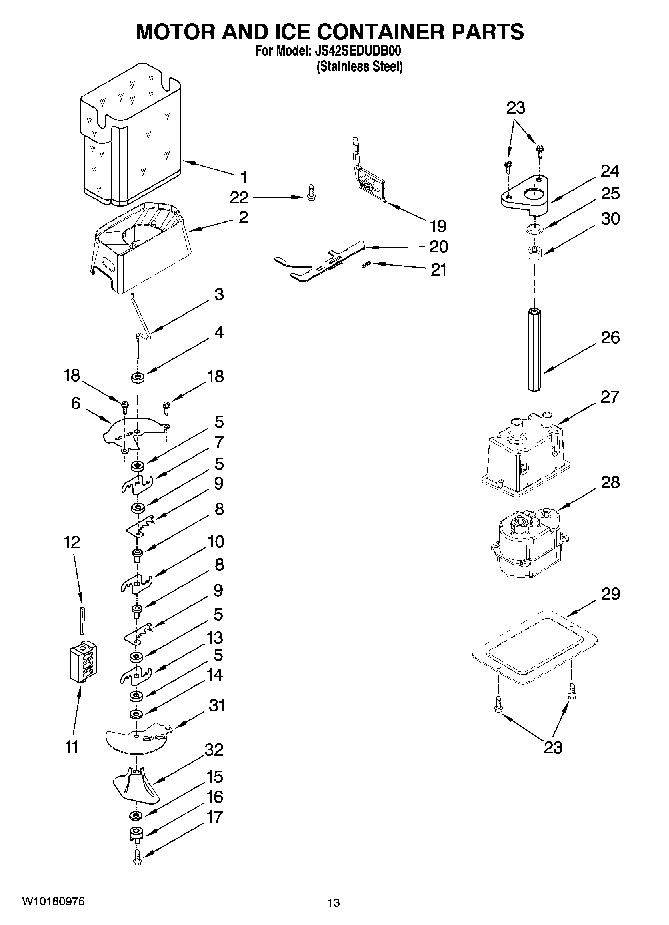 09 - MOTOR AND ICE CONTAINER PARTS