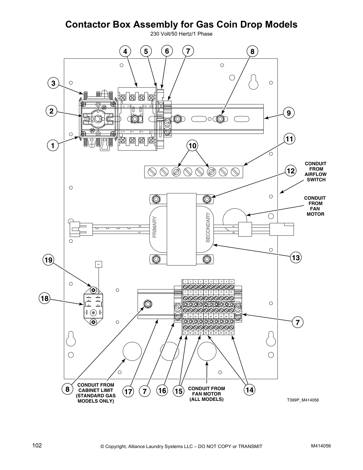 Contactor Box Assembly for Gas Coin Drop Models