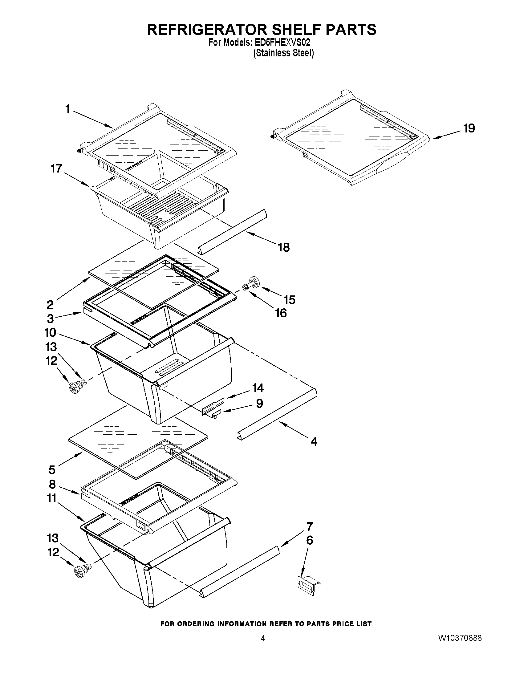 03 - REFRIGERATOR SHELF PARTS