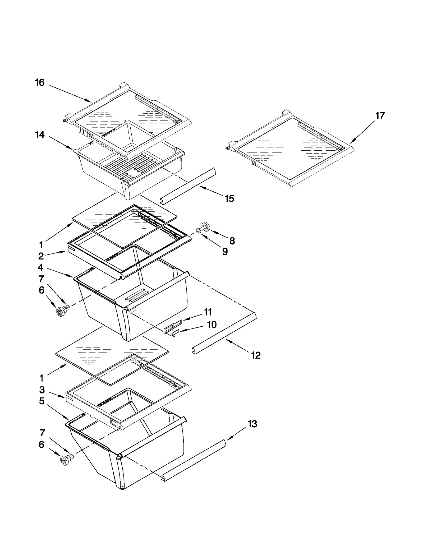 REFRIGERATOR SHELF PARTS
