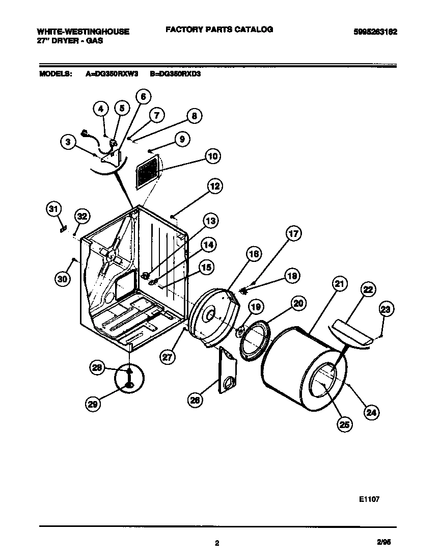 02 - CABINET, DRUM, HEAT DUCT