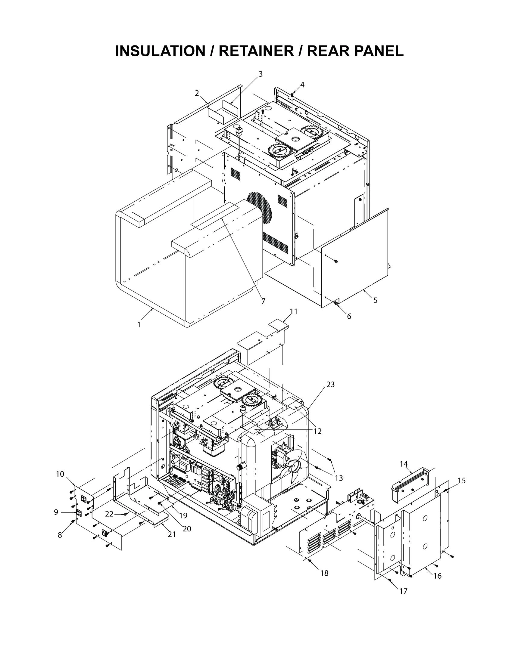 INSULATION / RETAINER / REAR PANEL