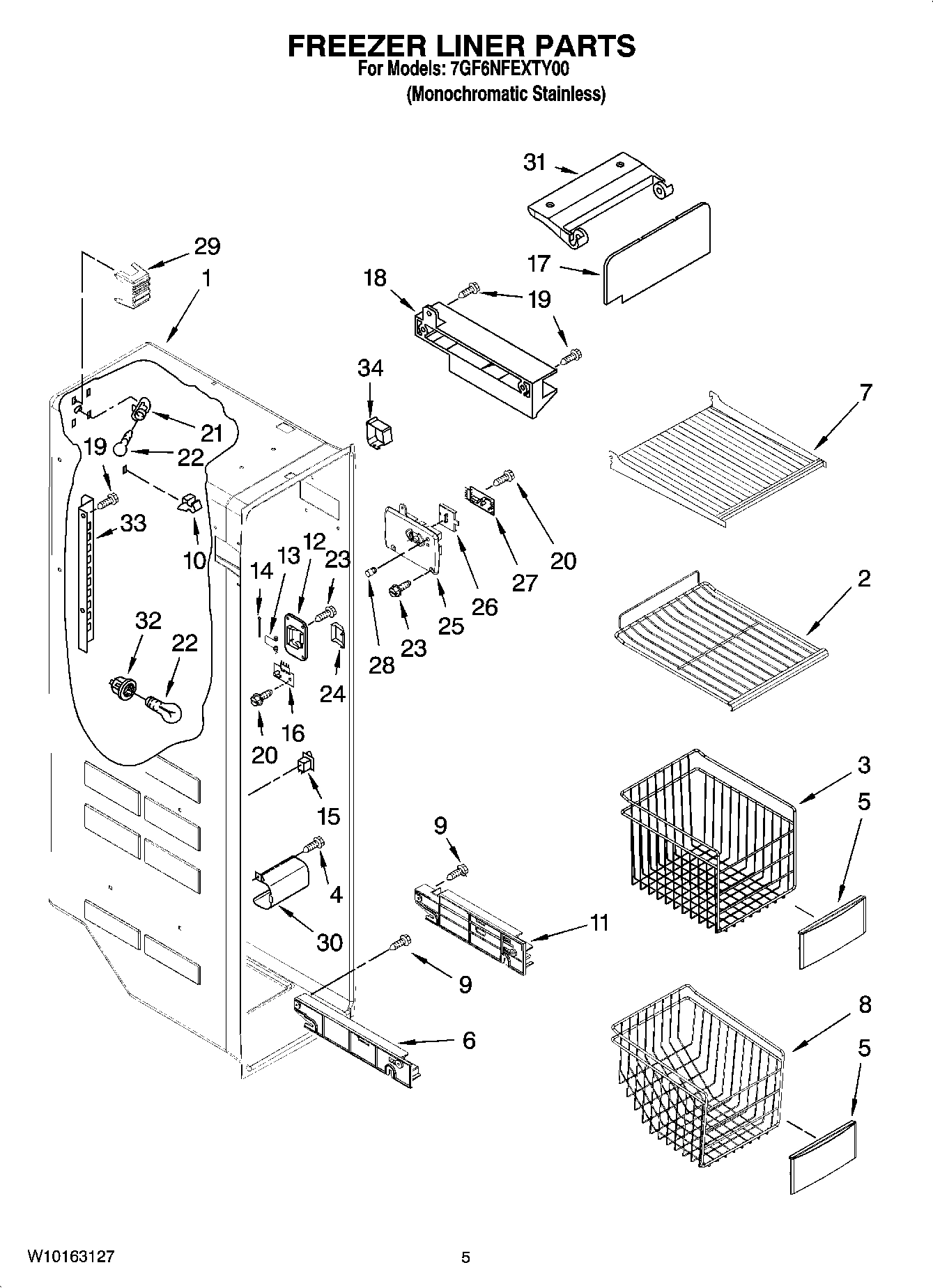 04 - FREEZER LINER PARTS