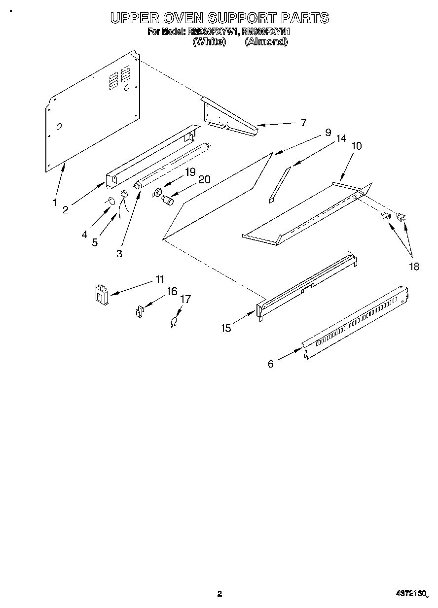 02 - UPPER OVEN SUPPORT