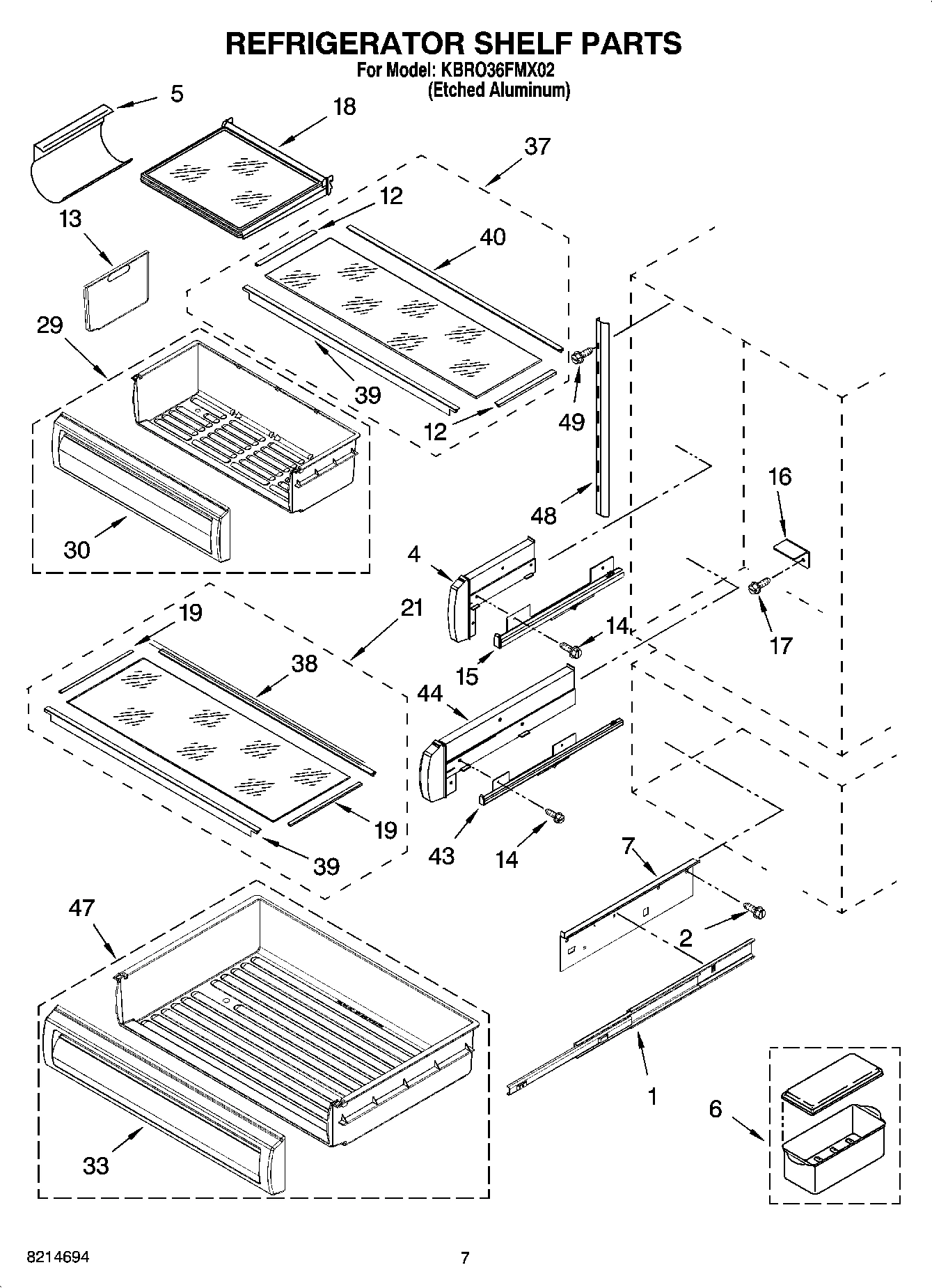05 - REFRIGERATOR SHELF PARTS