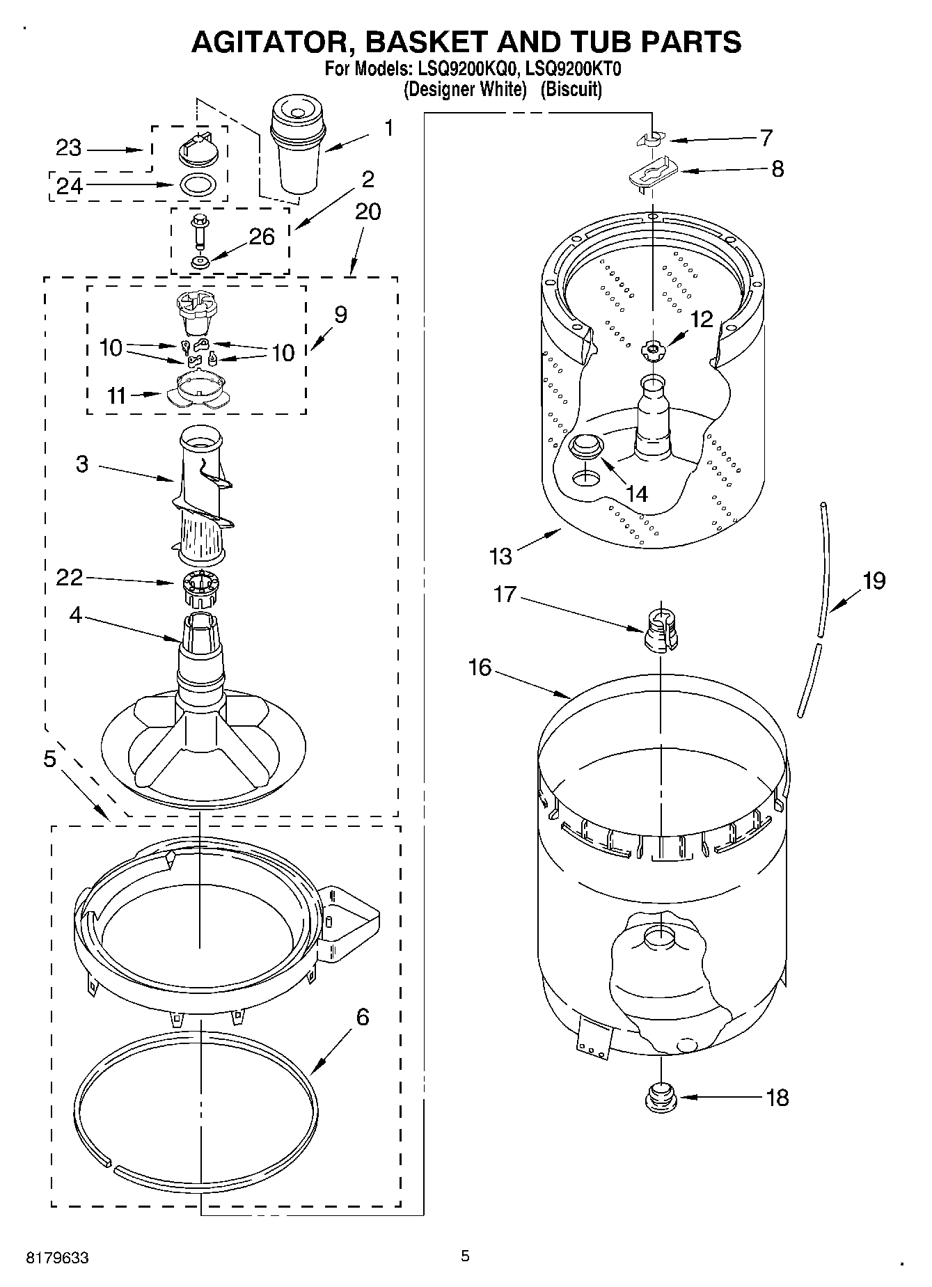 03 - AGITATOR, BASKET AND TUB