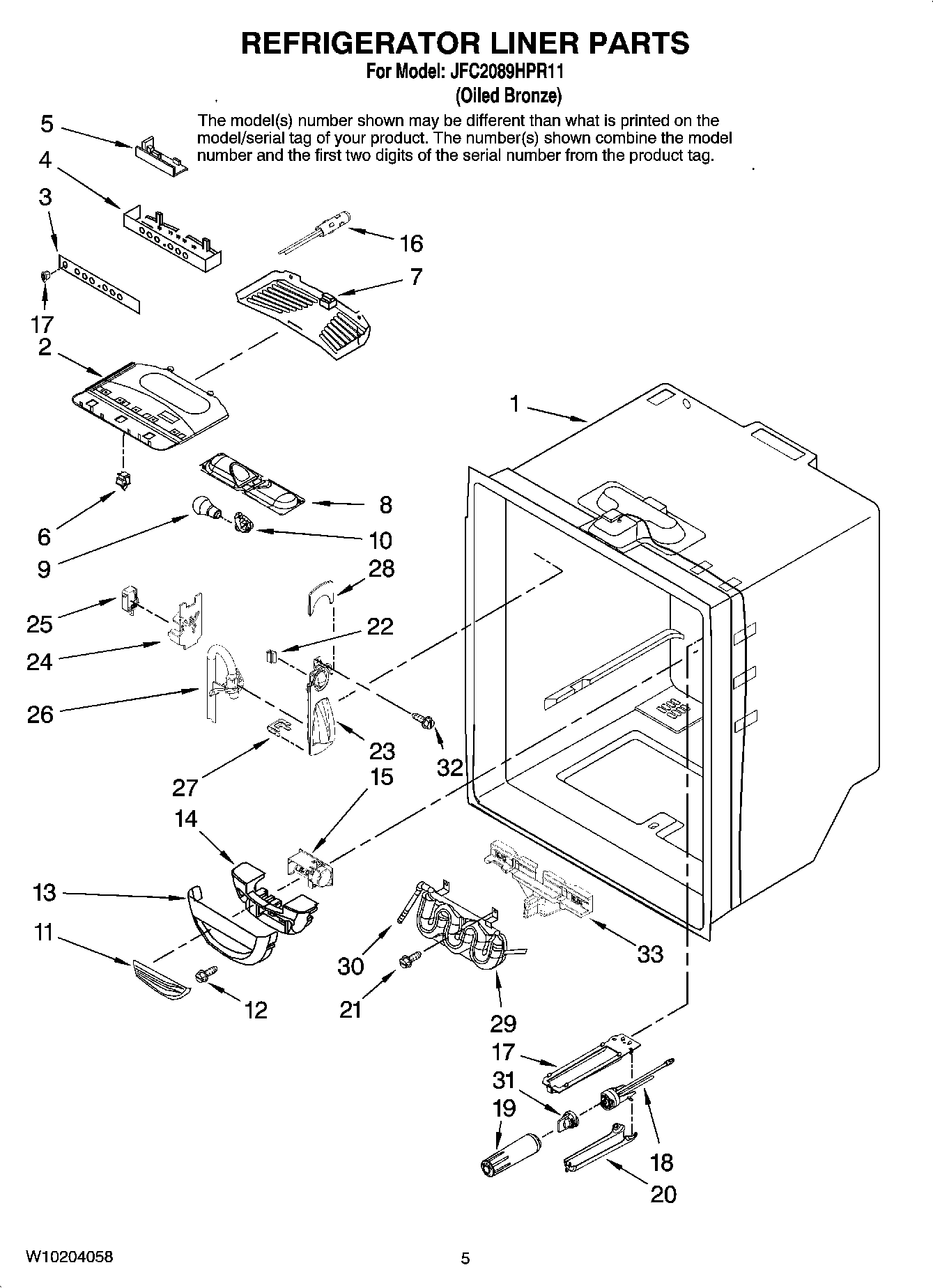 03 - REFRIGERATOR LINER PARTS