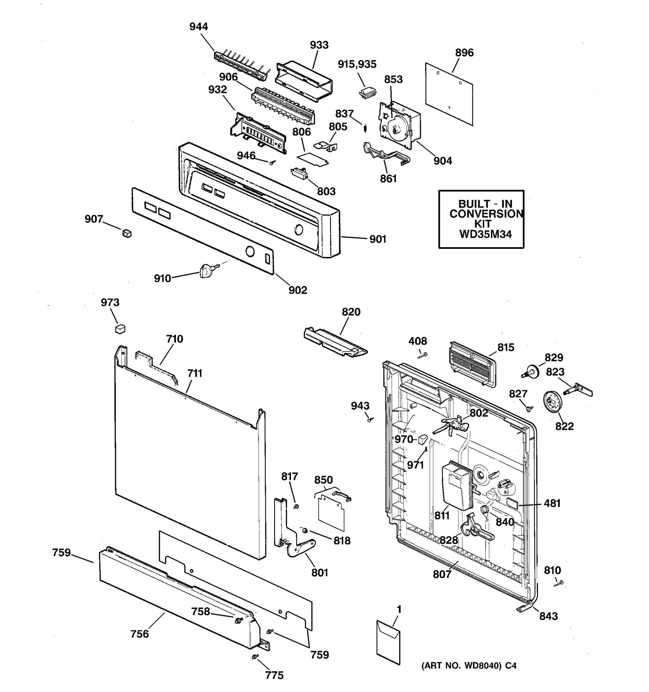 ESCUTCHEON & DOOR ASSEMBLY