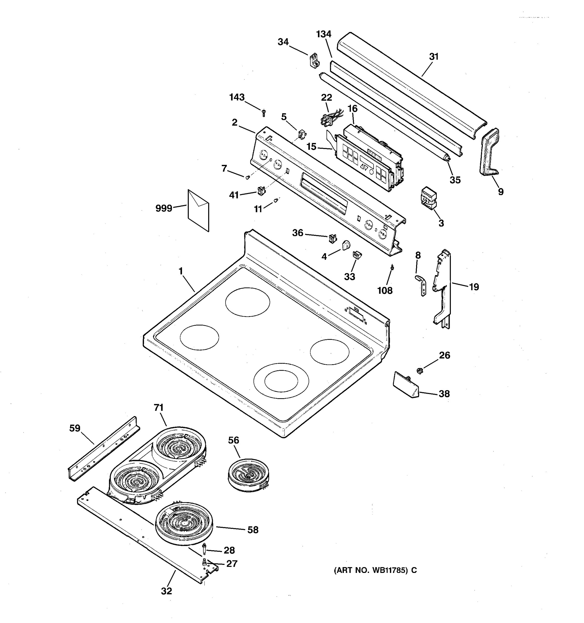 CONTROL PANEL & COOKTOP