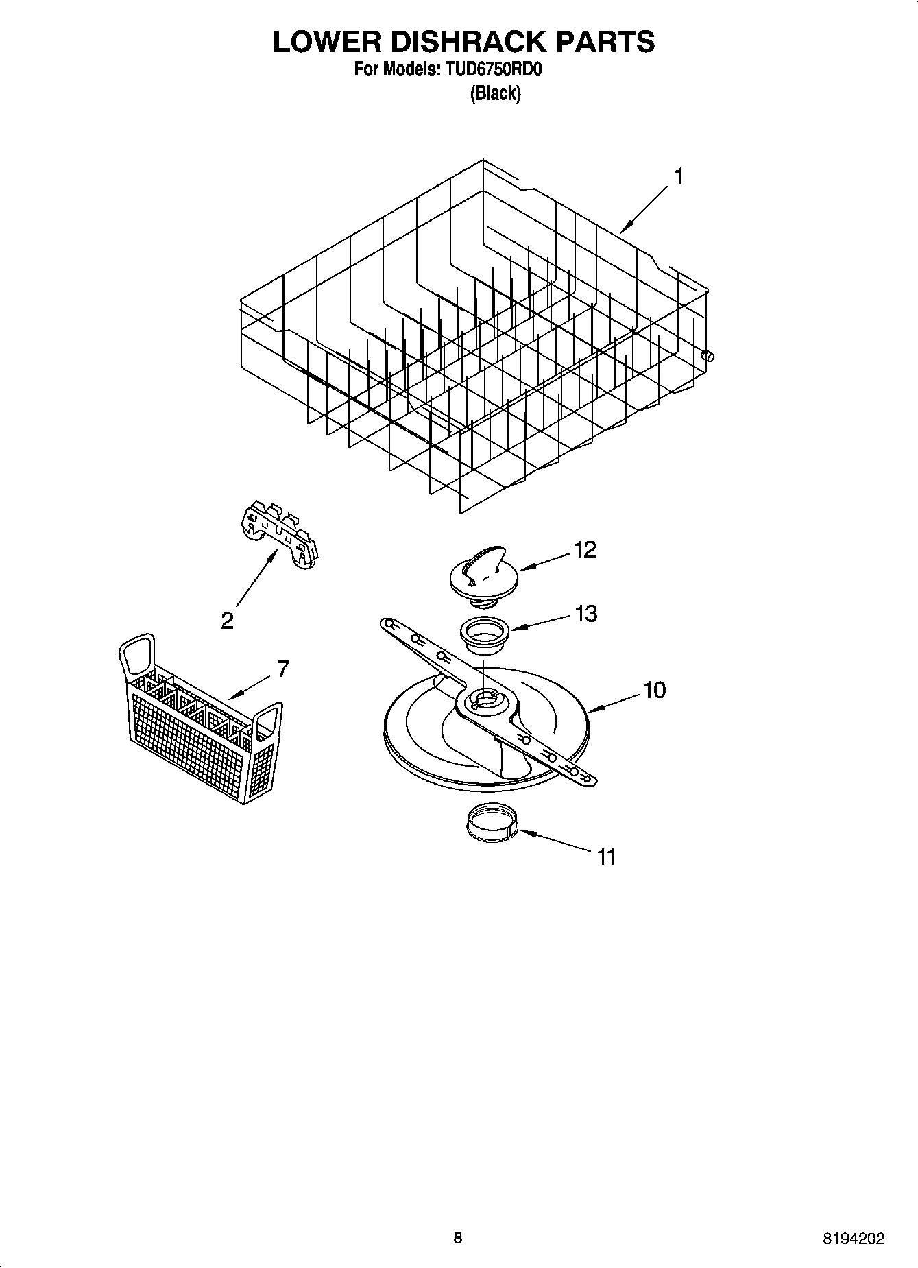 06 - LOWER DISHRACK PARTS, OPTIONAL PARTS (NOT INCLUDED)