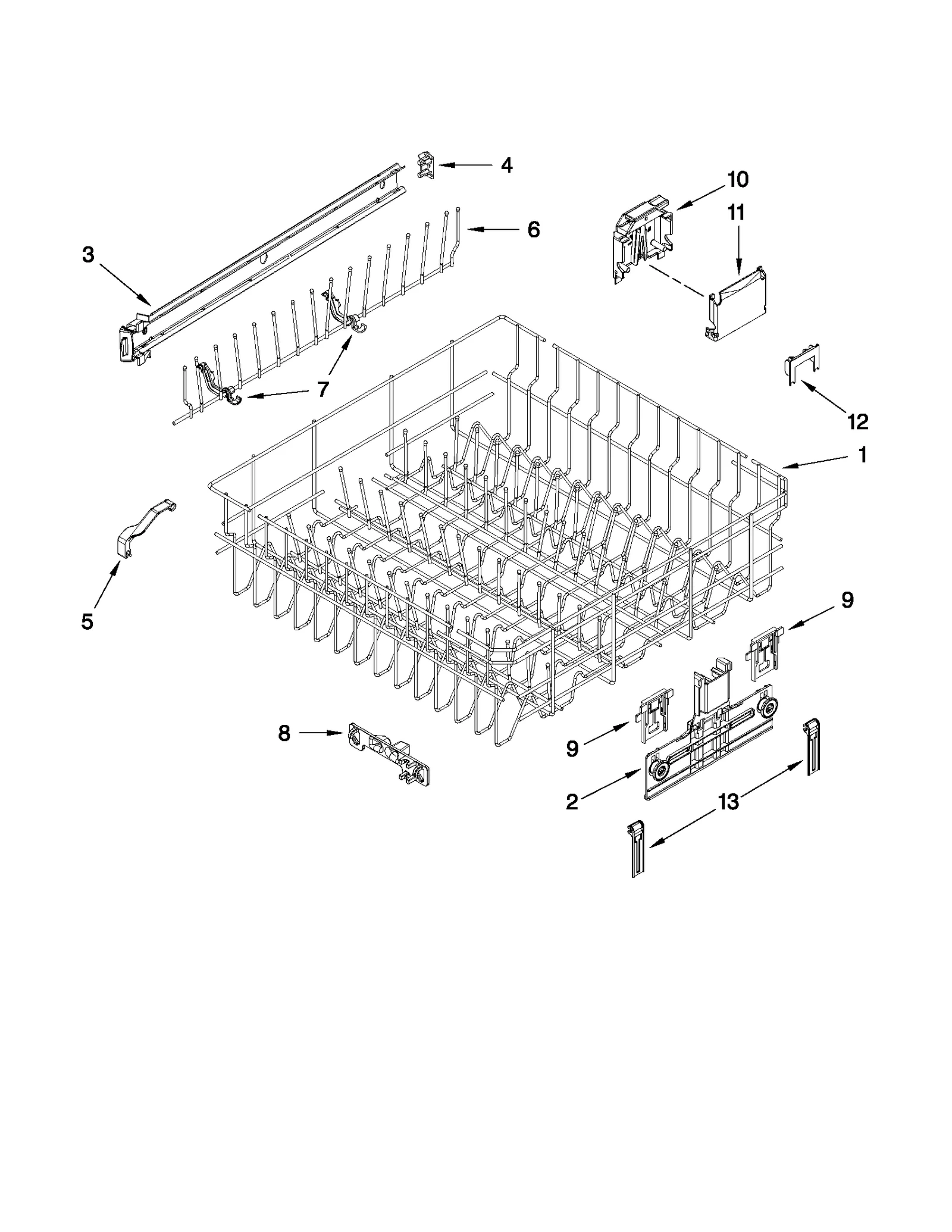 UPPER RACK AND TRACK PARTS