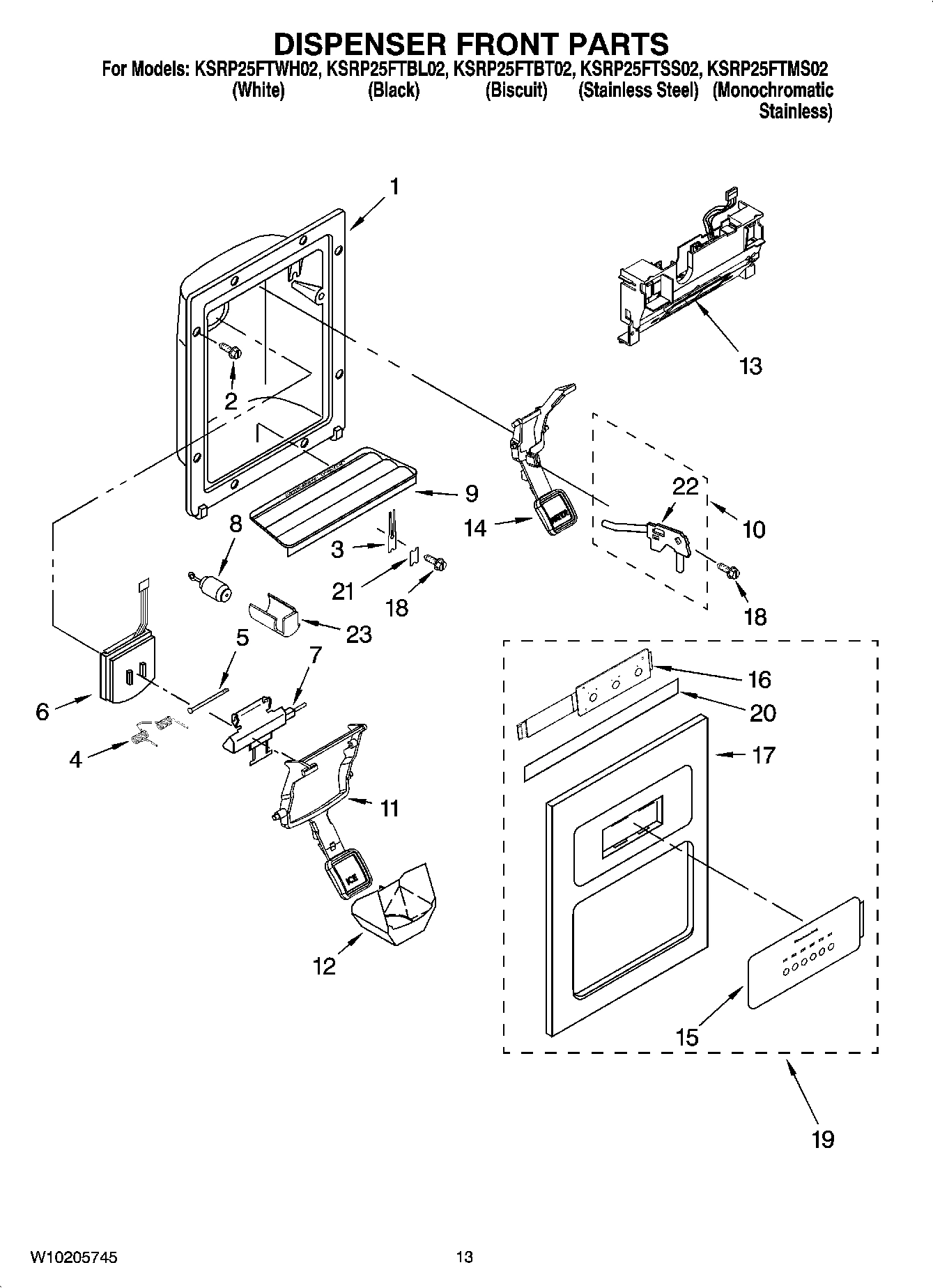 08 - DISPENSER FRONT PARTS