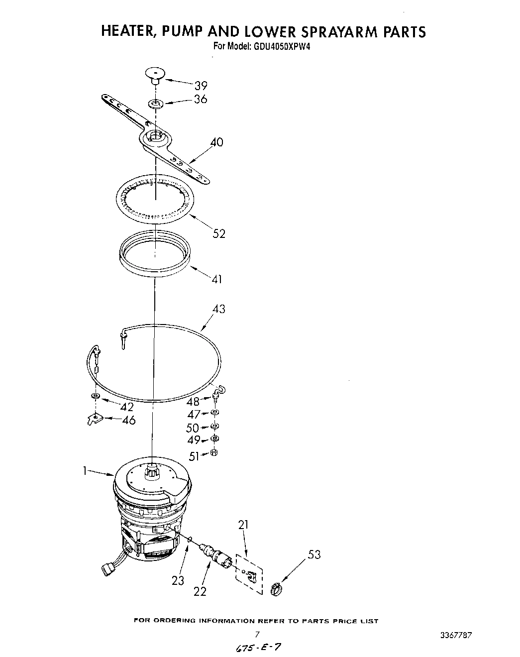 05 - HEATER, PUMP AND LOWER SPRAY ARM