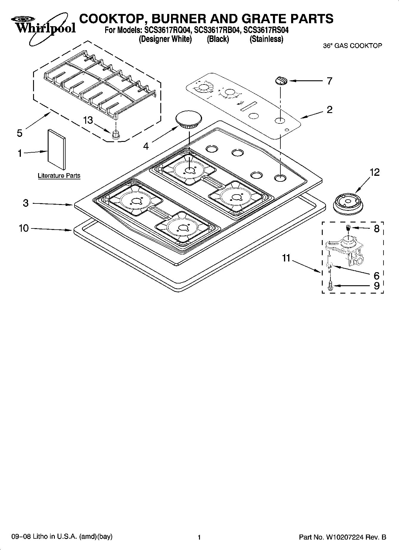 01 - COOKTOP, BURNER AND GRATE PARTS