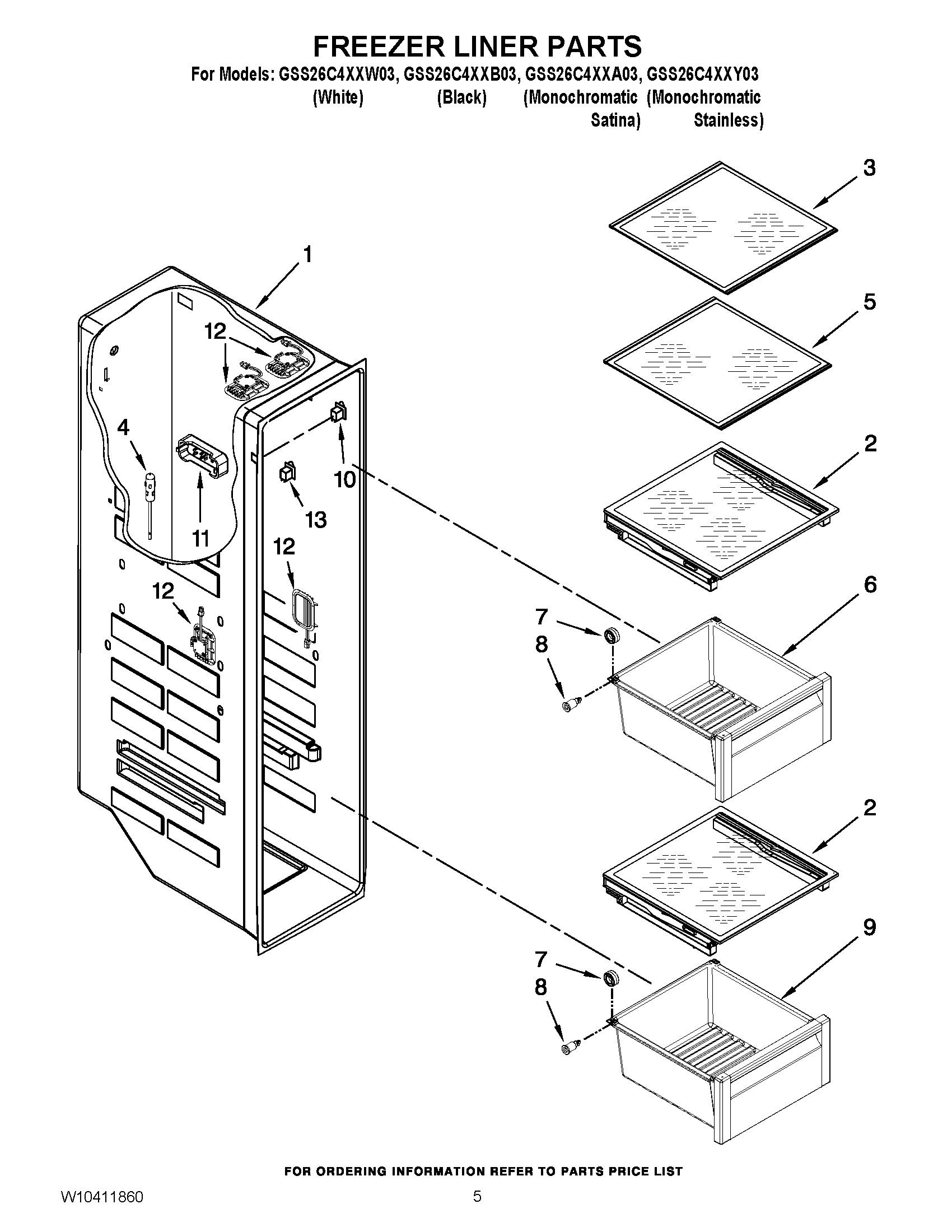 04 - FREEZER LINER PARTS