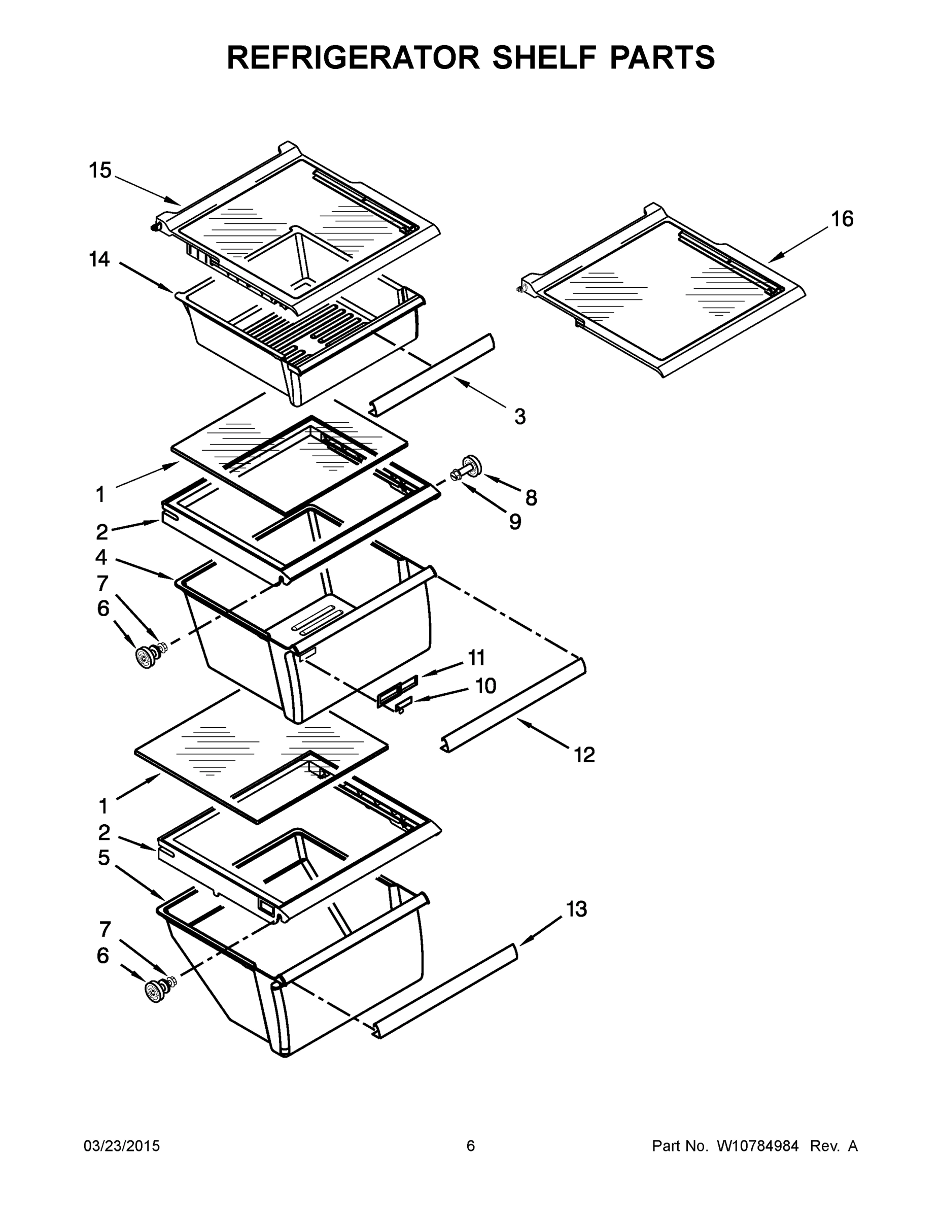 04 - REFRIGERATOR SHELF PARTS