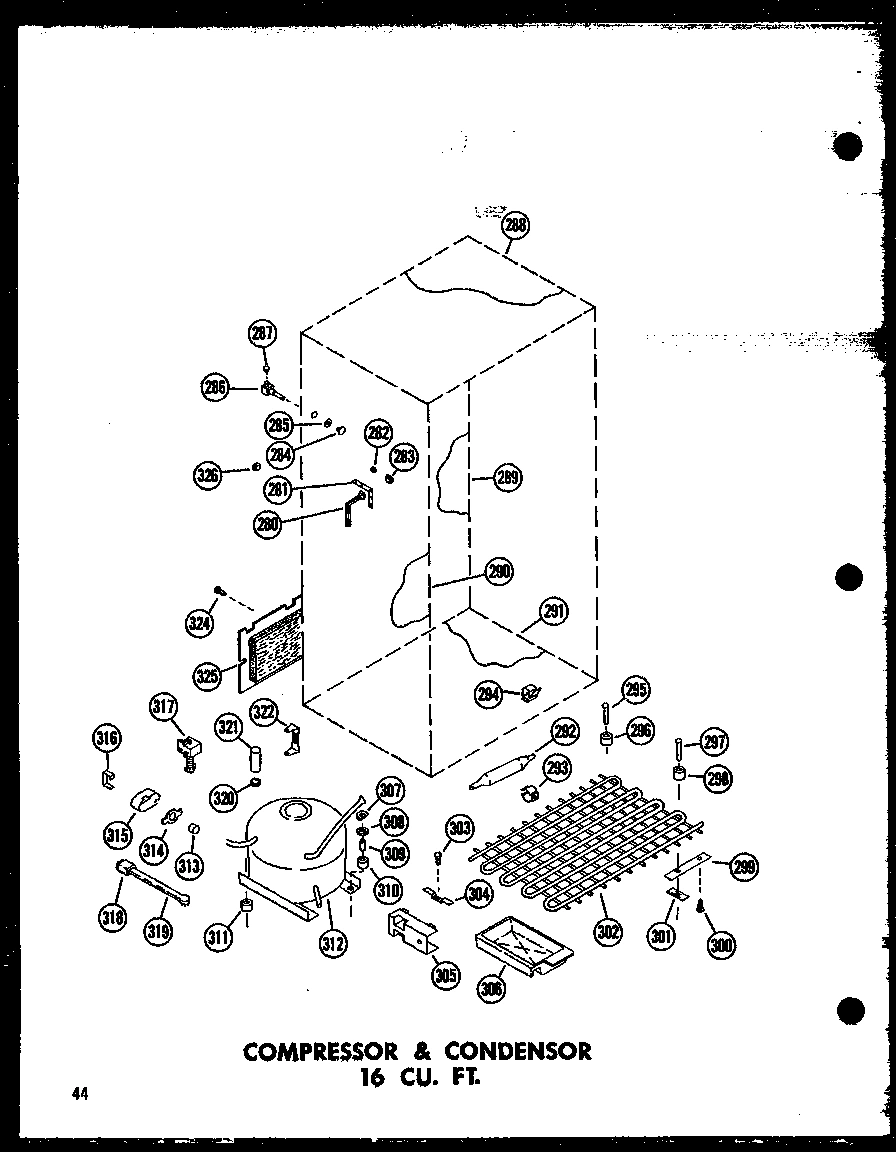 01 - COMPRESSOR & CONDENSOR 16 CU. FT.