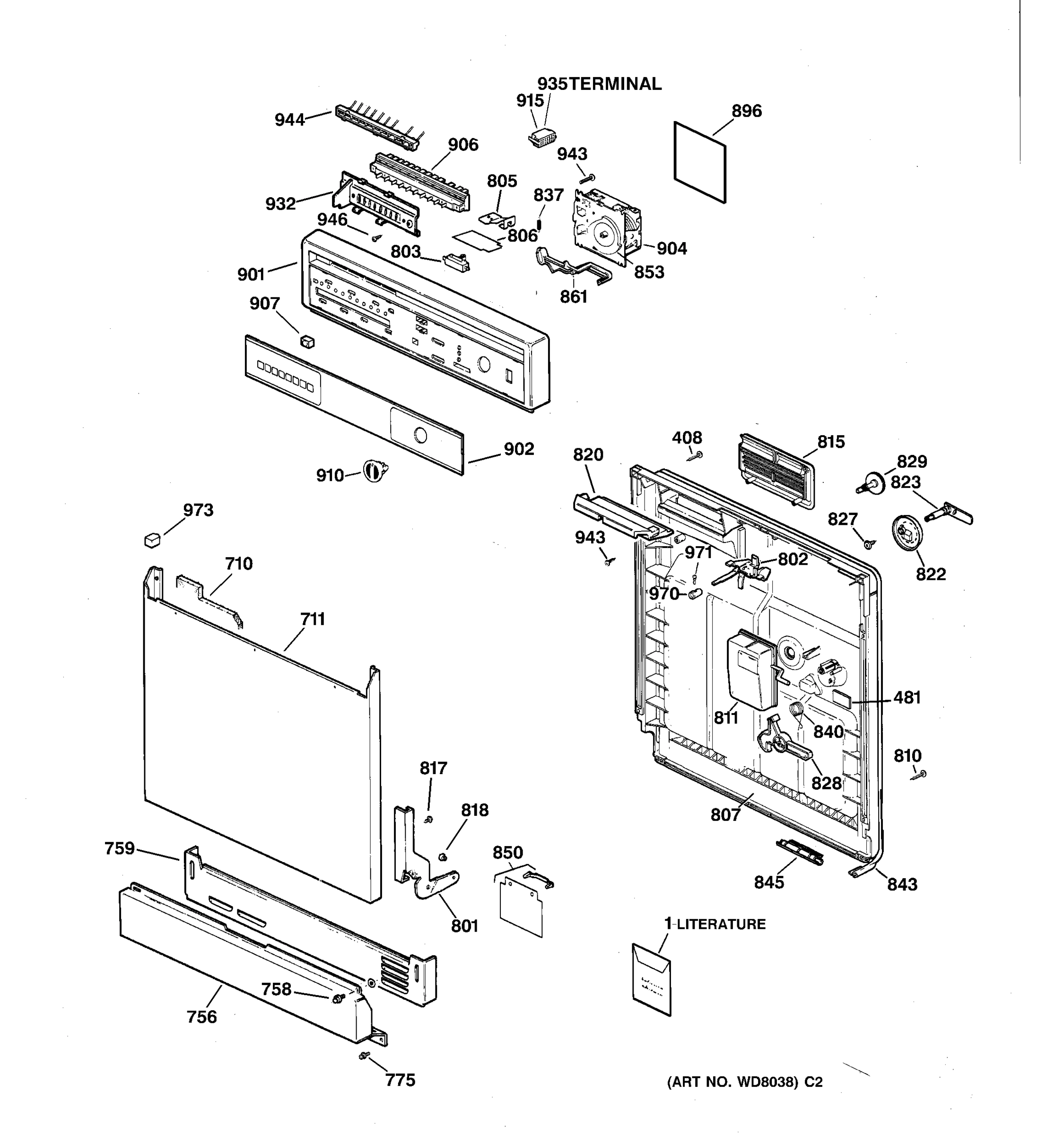 ESCUTCHEON & DOOR ASSEMBLY