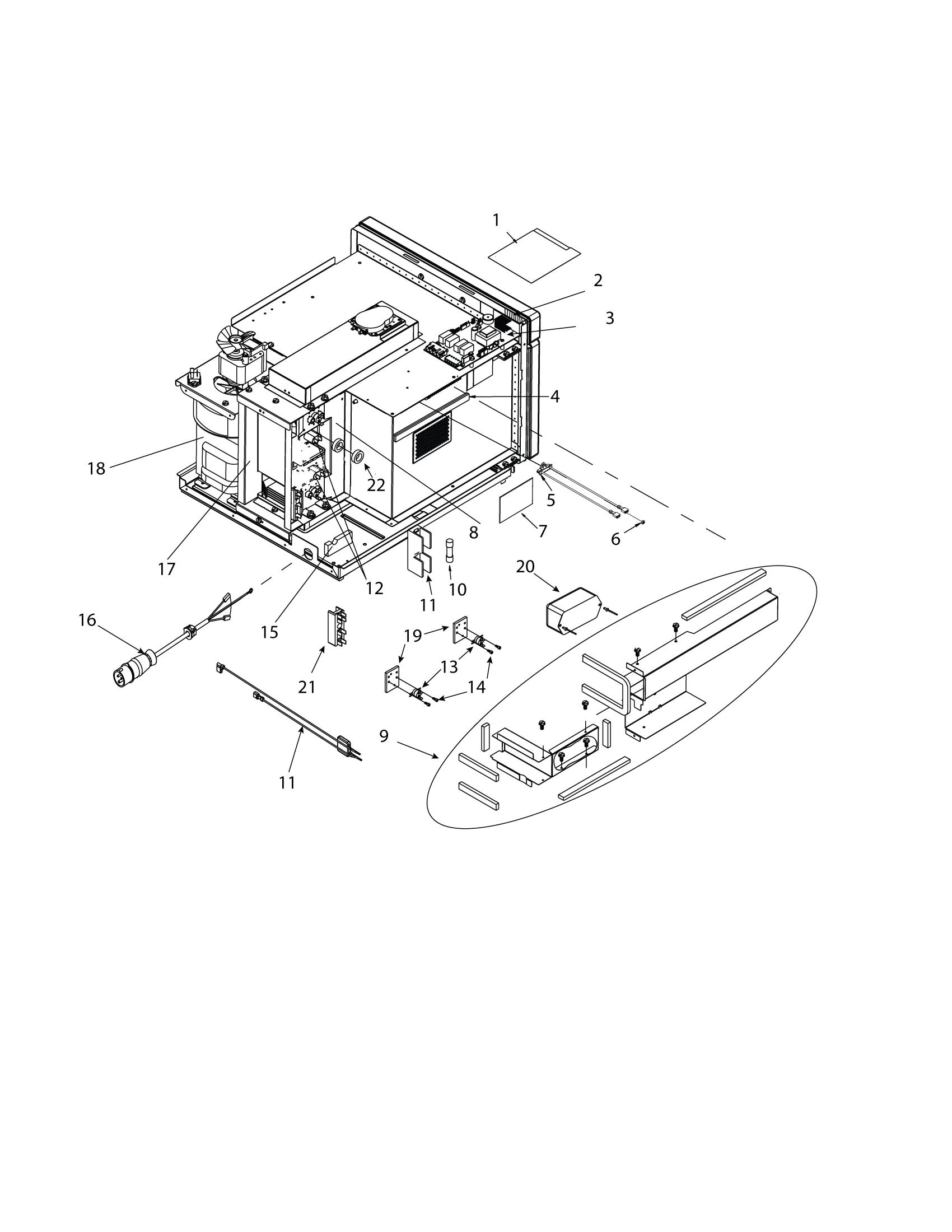 LV / HV CONTROL, MAGNETRONS, DUCTS, FUSE