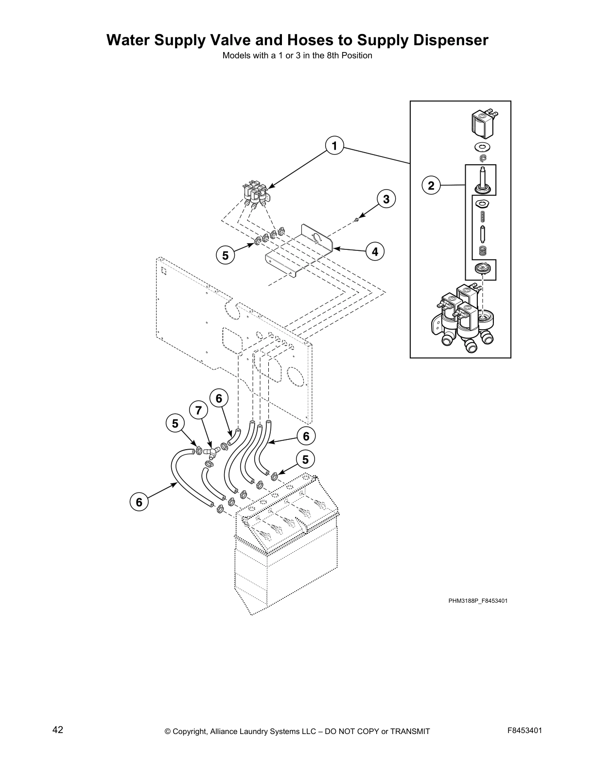 Water Supply Valve and Hoses to Supply Dispenser