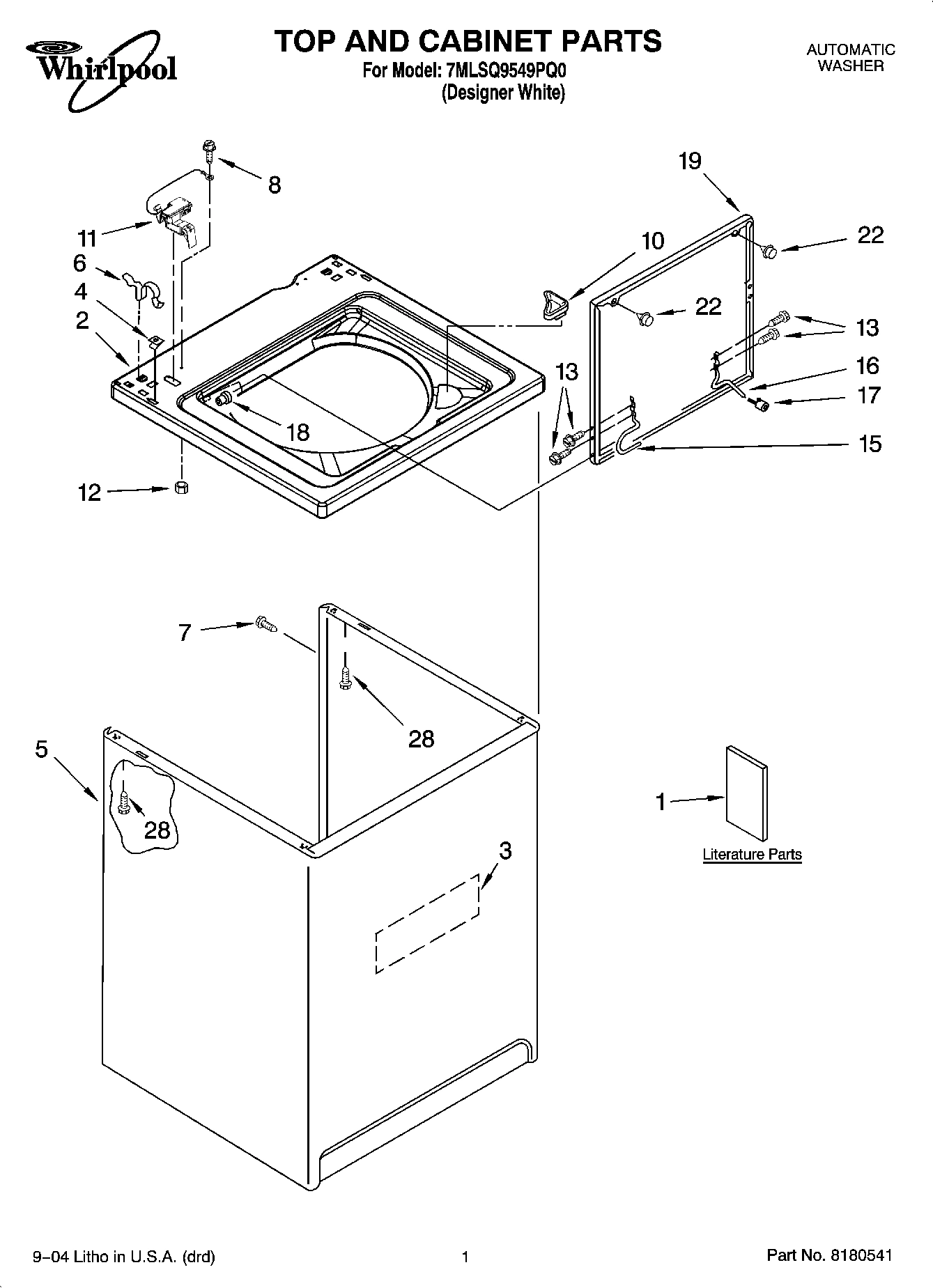 01 - TOP AND CABINET PARTS