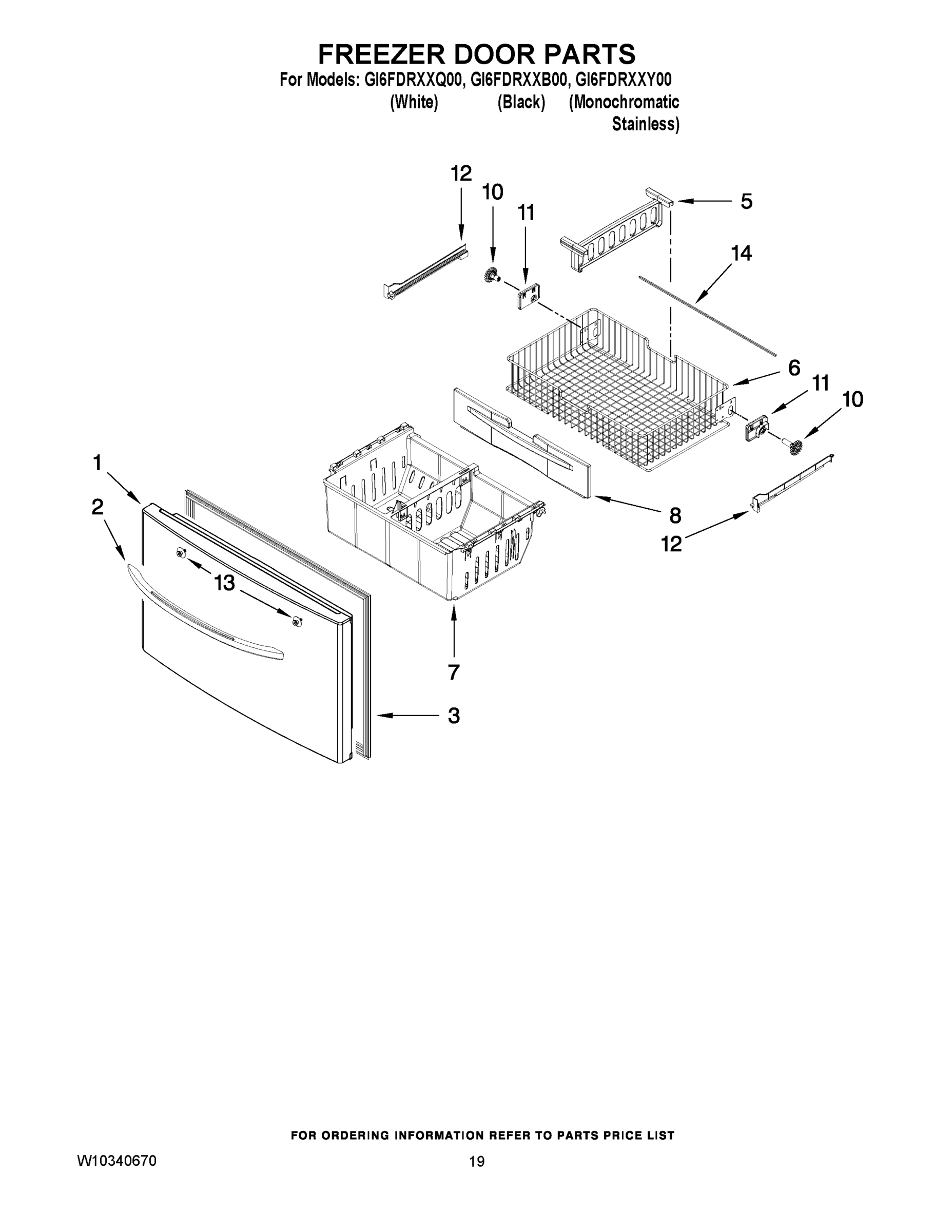 10 - FREEZER DOOR PARTS
