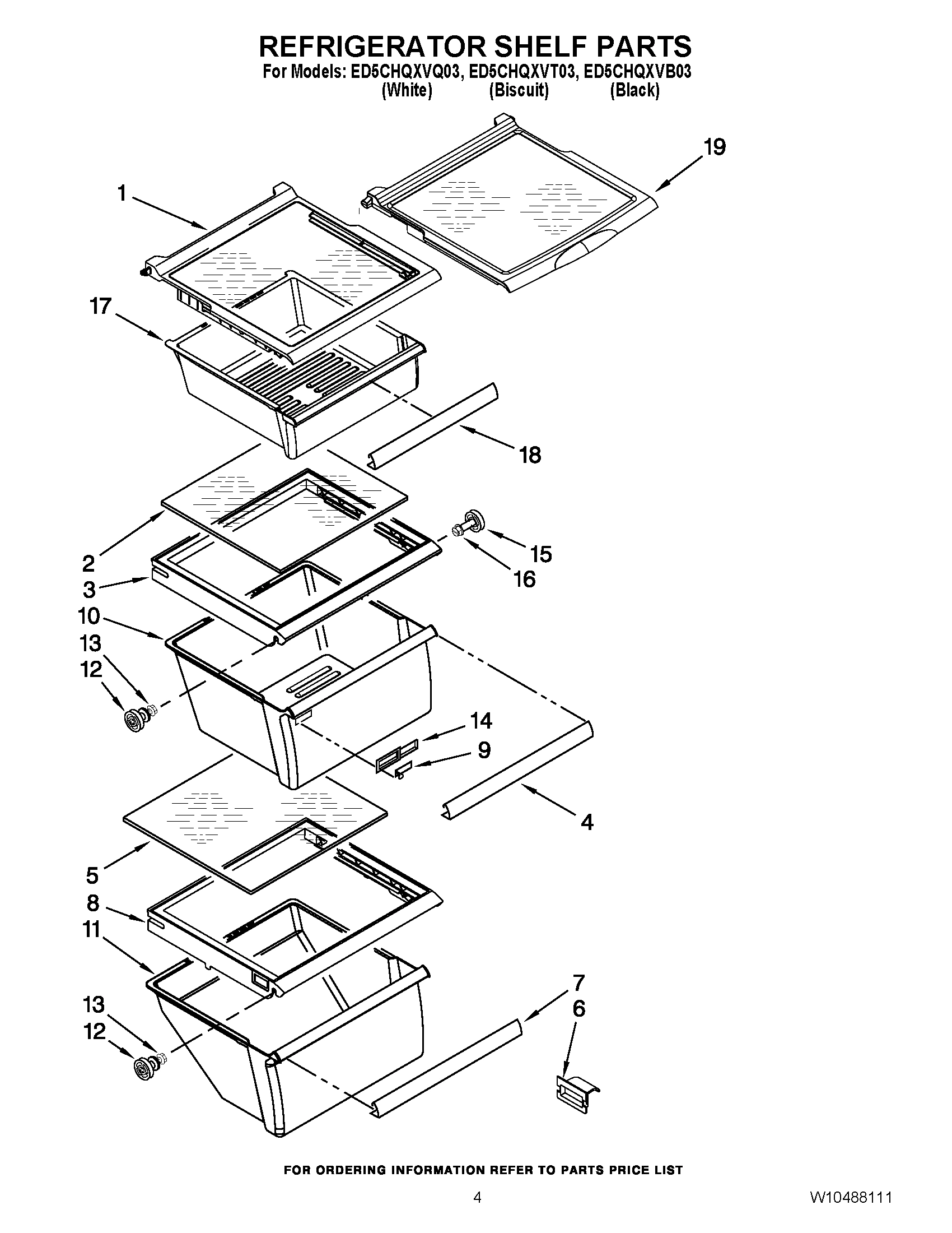 03 - REFRIGERATOR SHELF PARTS