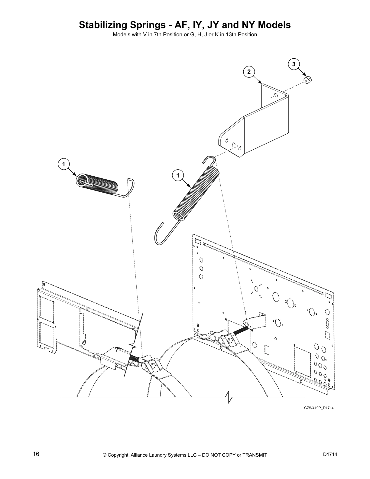 Stabilizing Springs - AF, IY, JY and NY Models