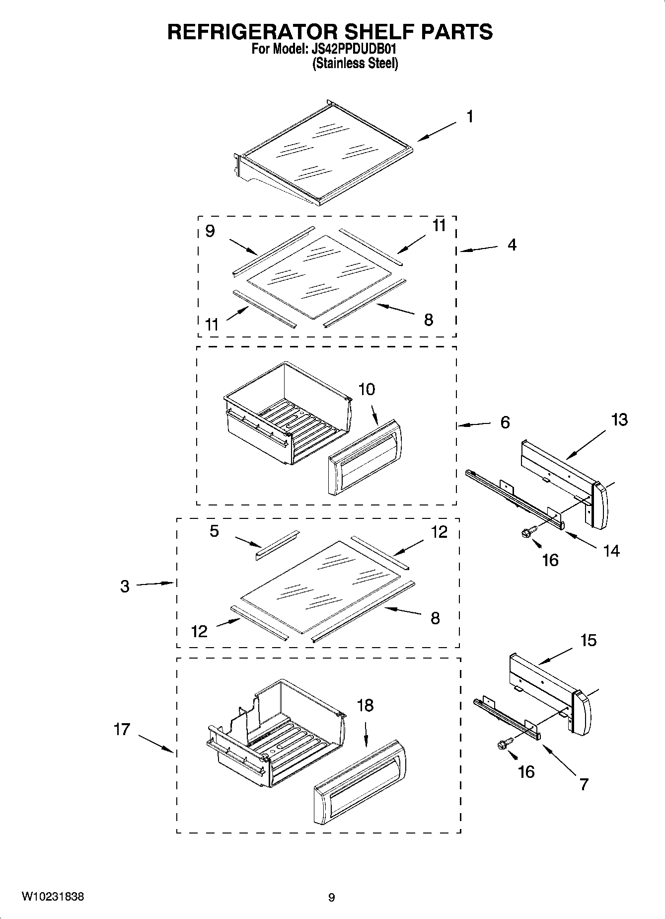 07 - REFRIGERATOR SHELF PARTS