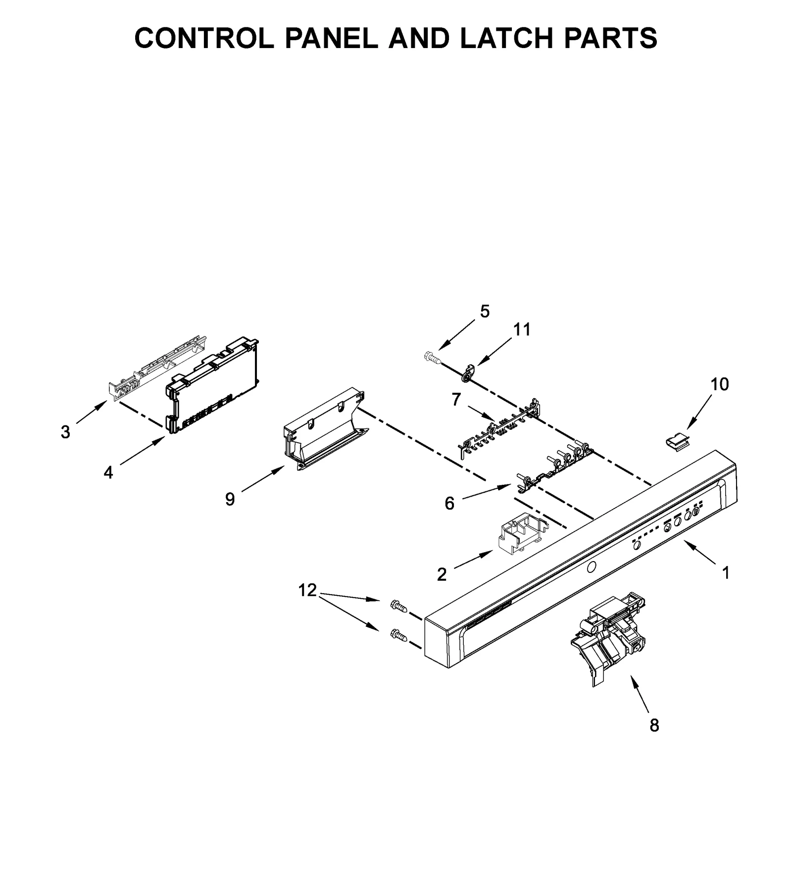 CONTROL PANEL AND LATCH PARTS