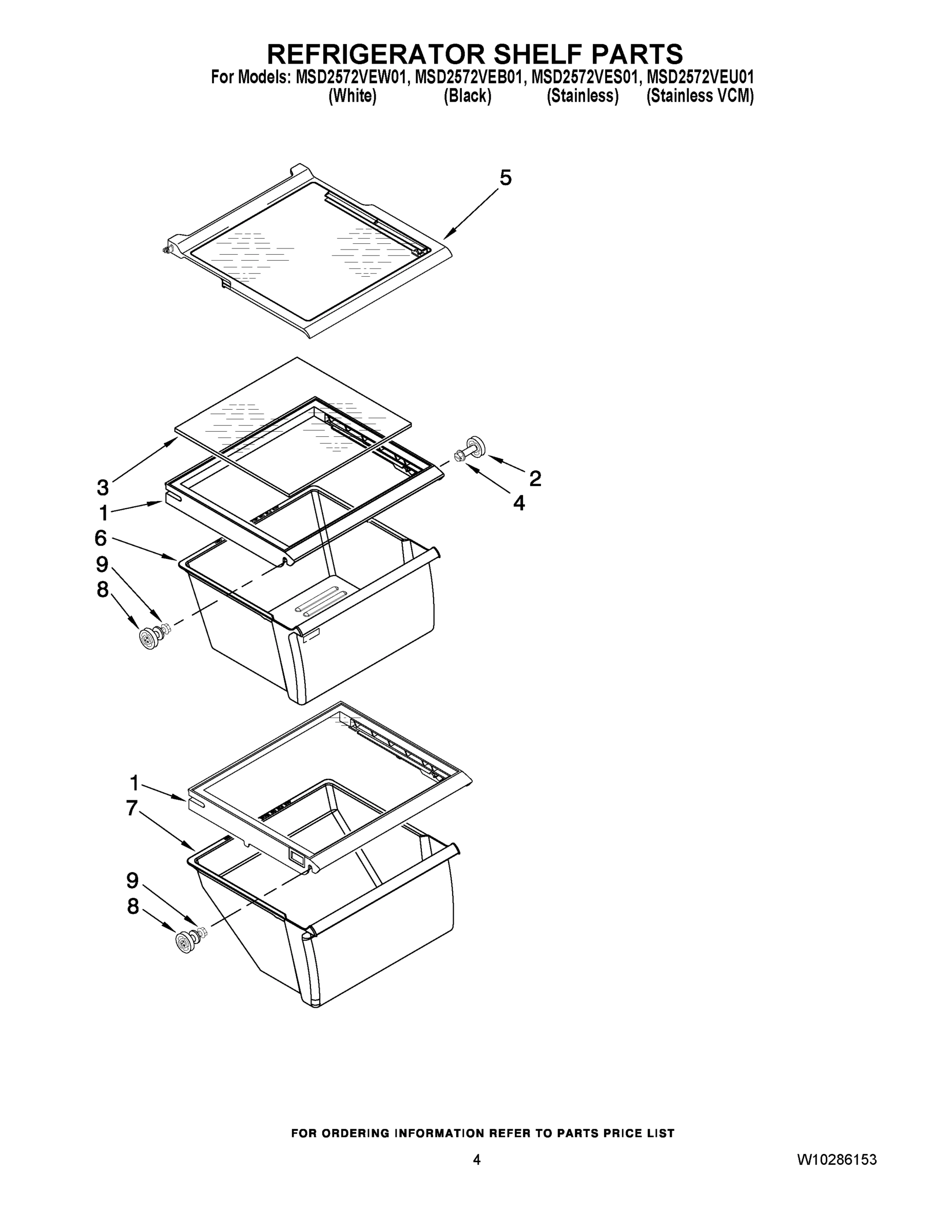 03 - REFRIGERATOR SHELF PARTS
