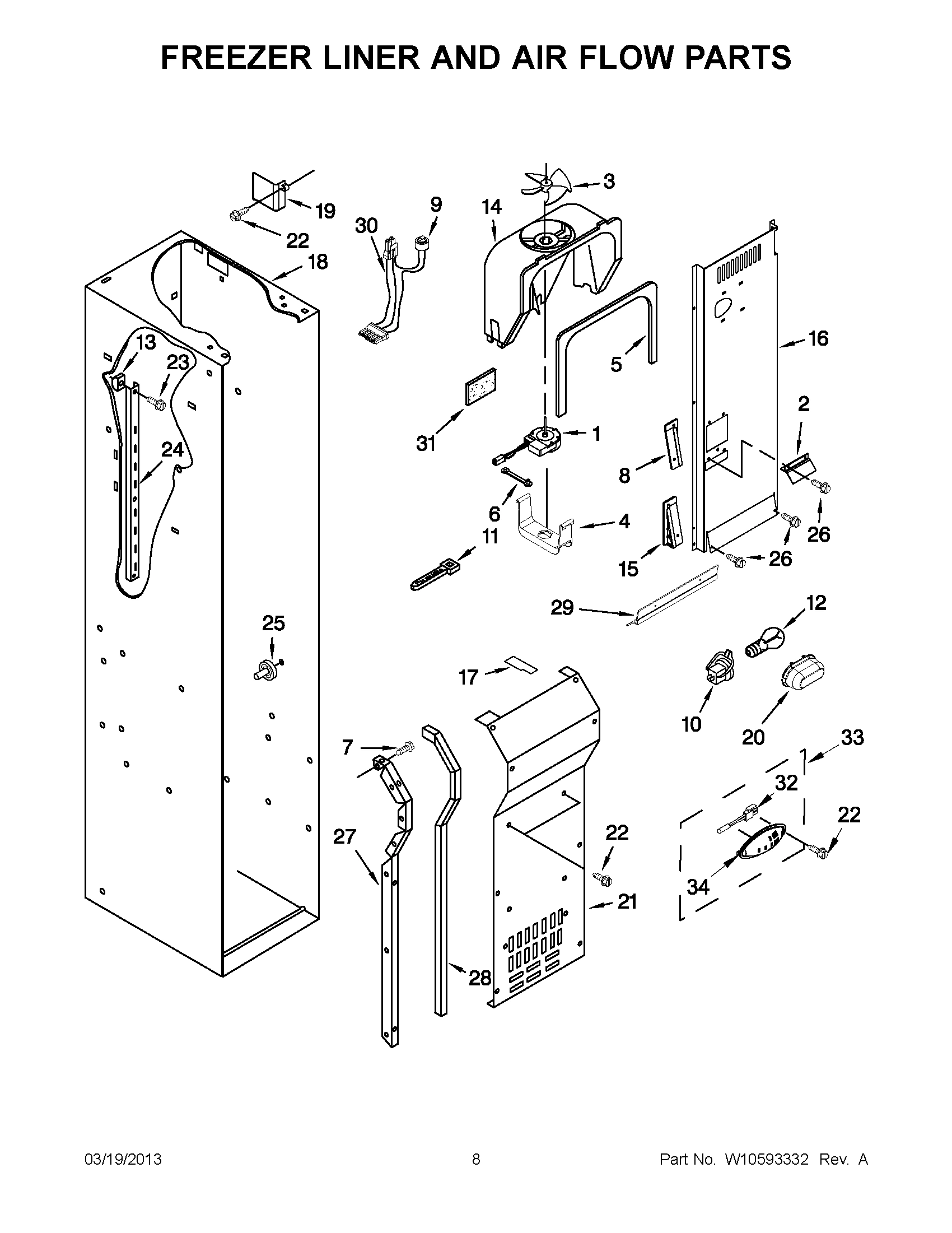 04 - FREEZER LINER AND AIR FLOW PARTS