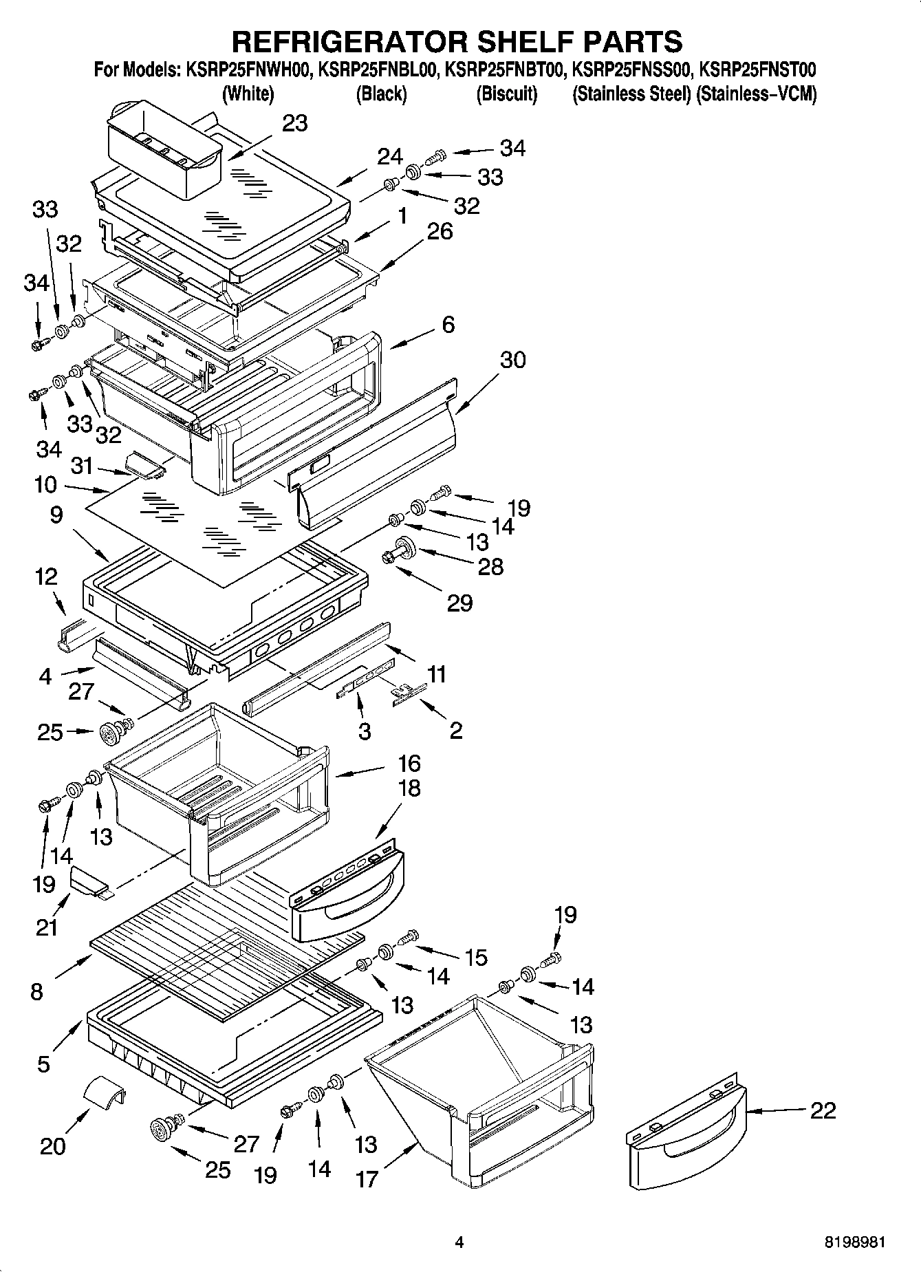 03 - REFRIGERATOR SHELF PARTS