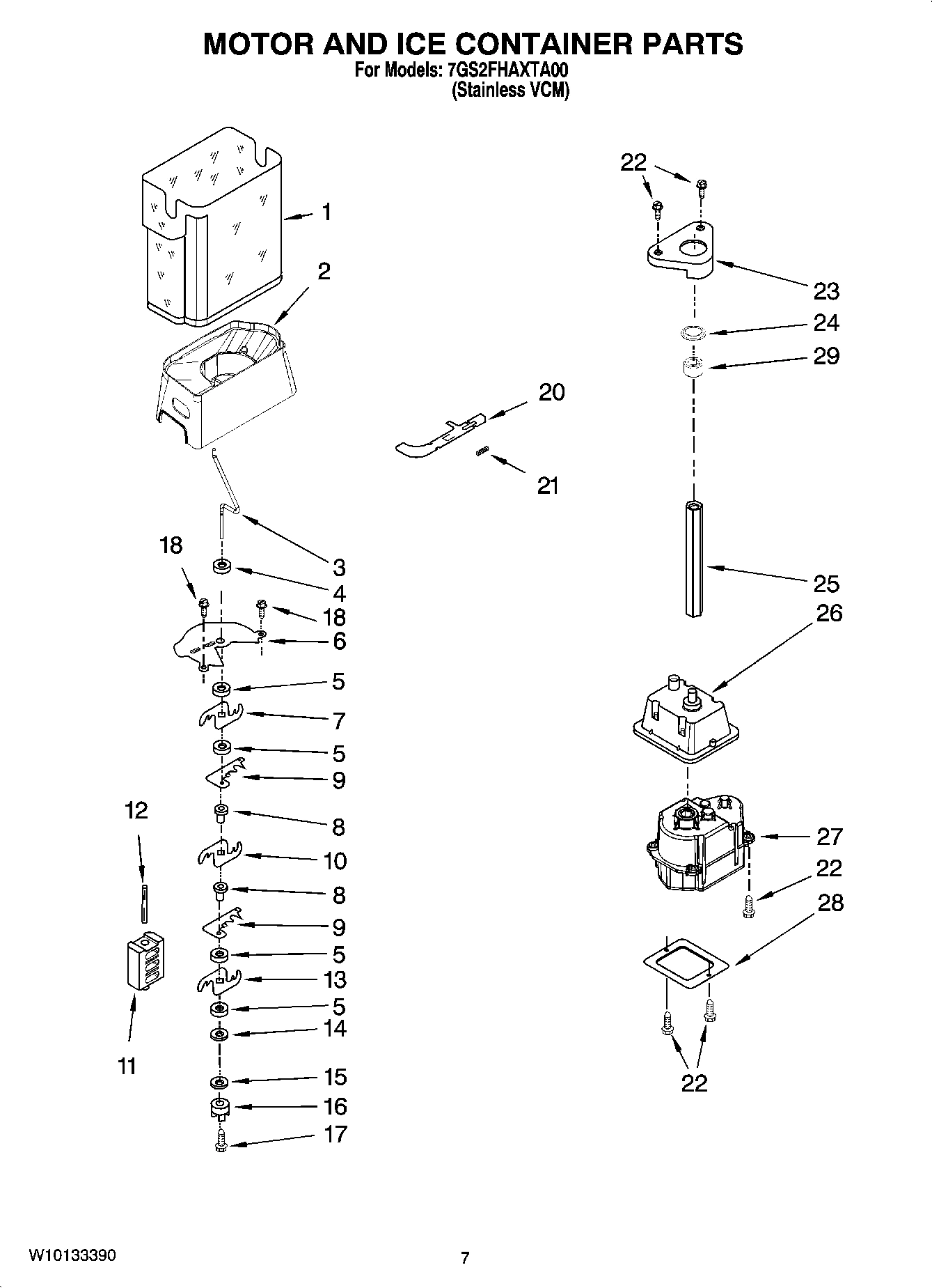 05 - MOTOR AND ICE CONTAINER PARTS