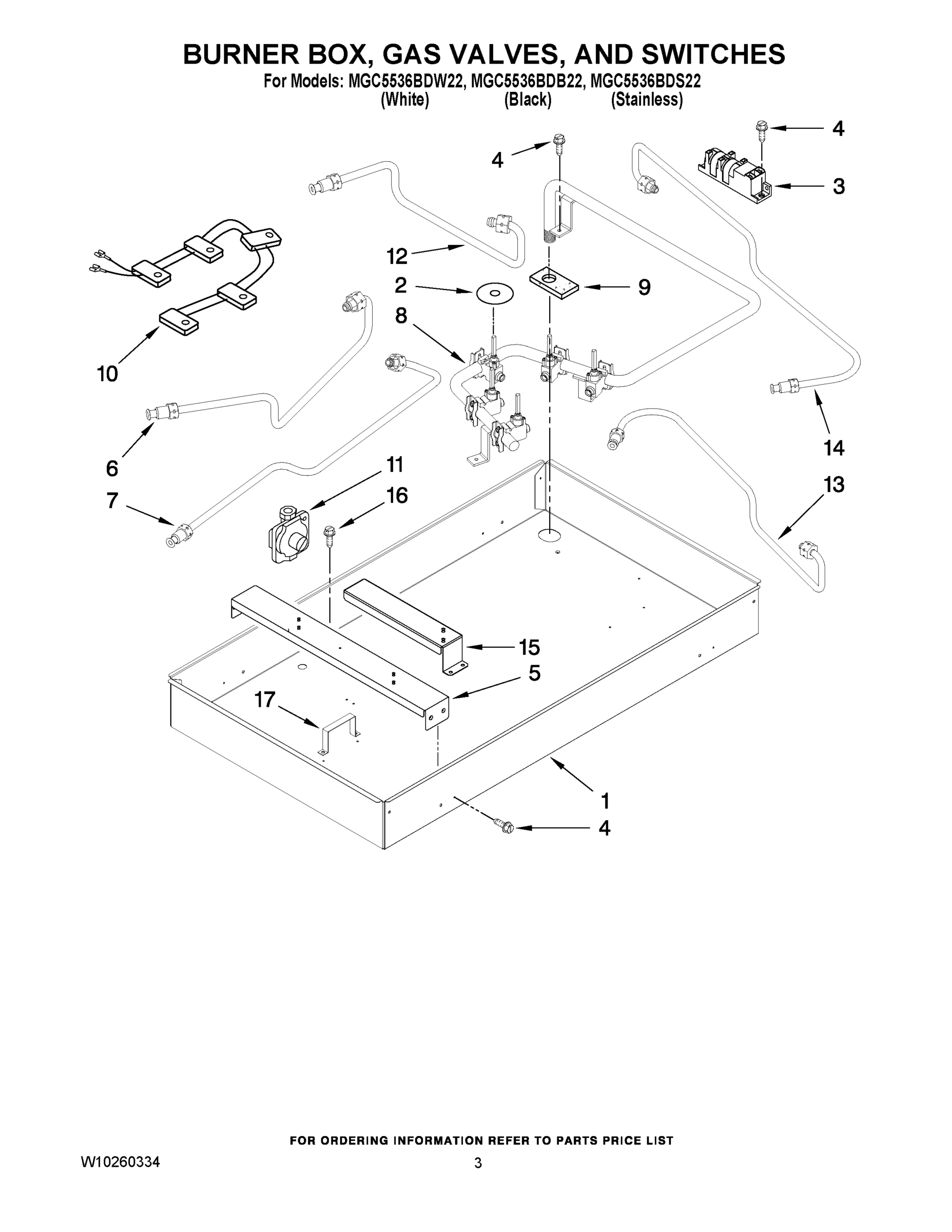 02 - BURNER BOX, GAS VALVES, AND SWITCHES