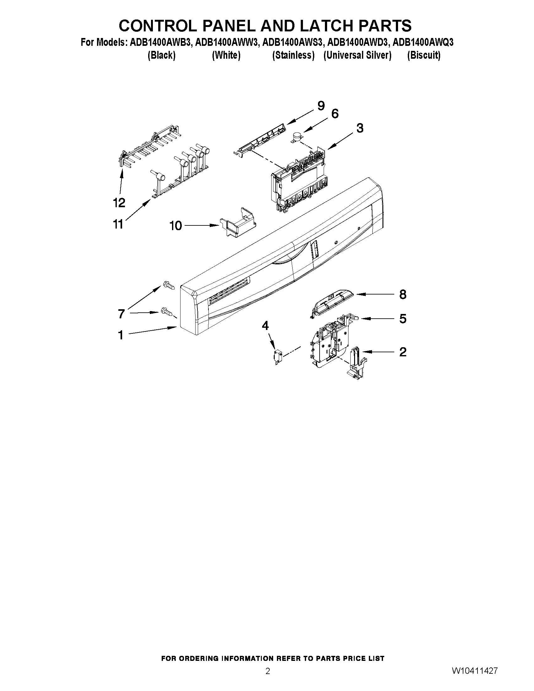 02 - CONTROL PANEL AND LATCH PARTS