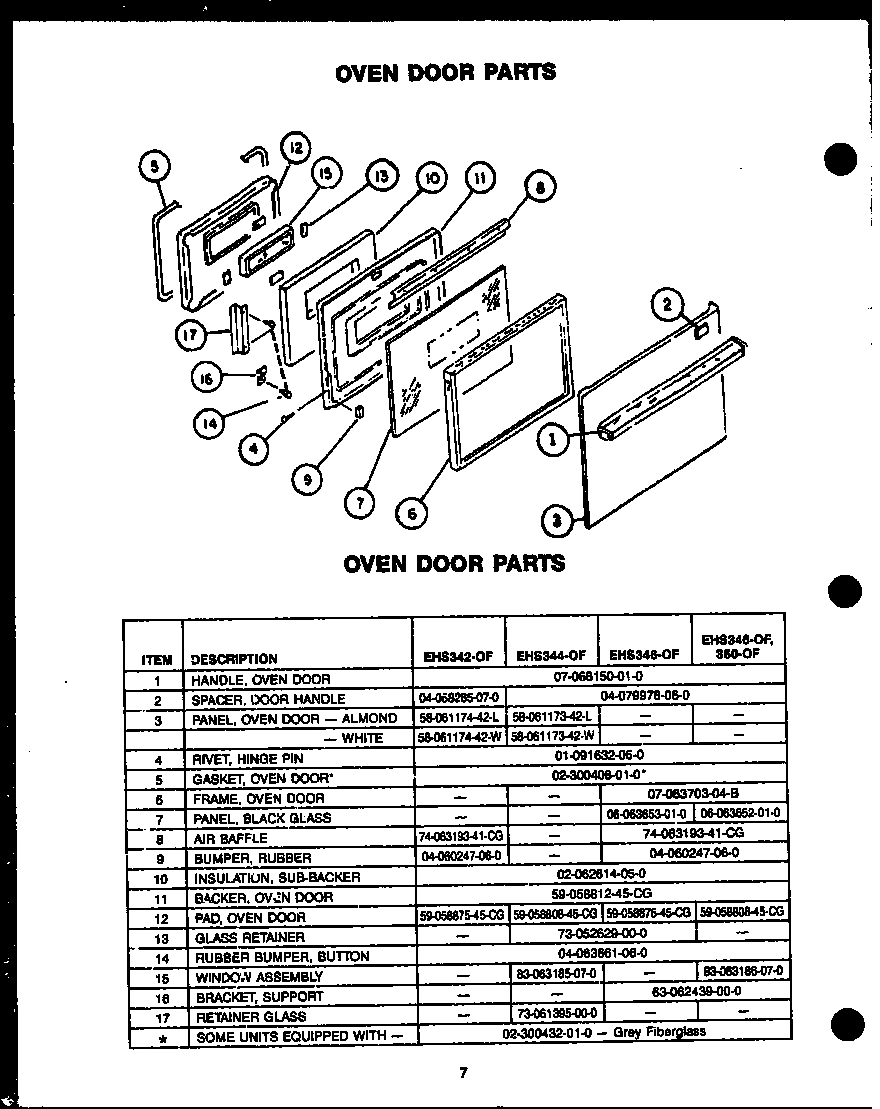 04 - OVEN DOOR PARTS