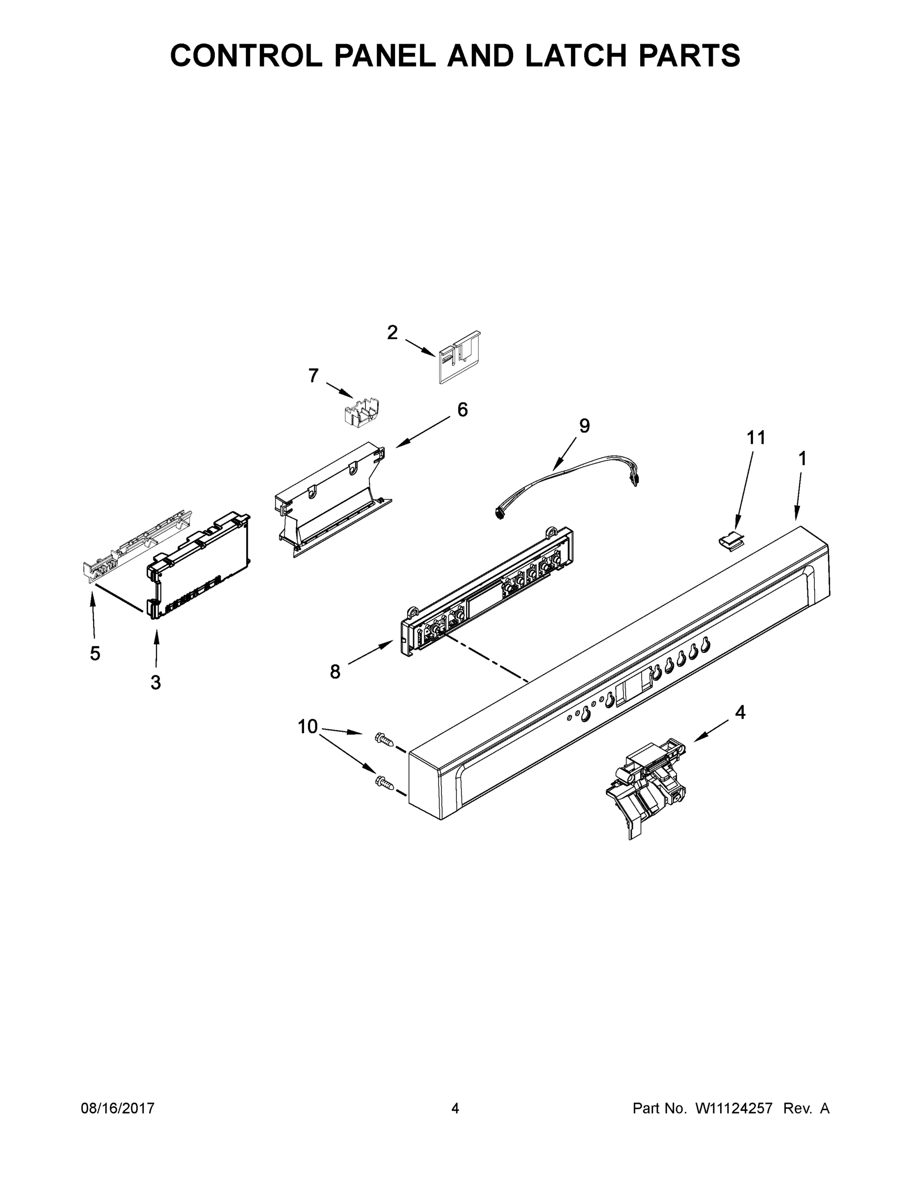03 - CONTROL PANEL AND LATCH PARTS