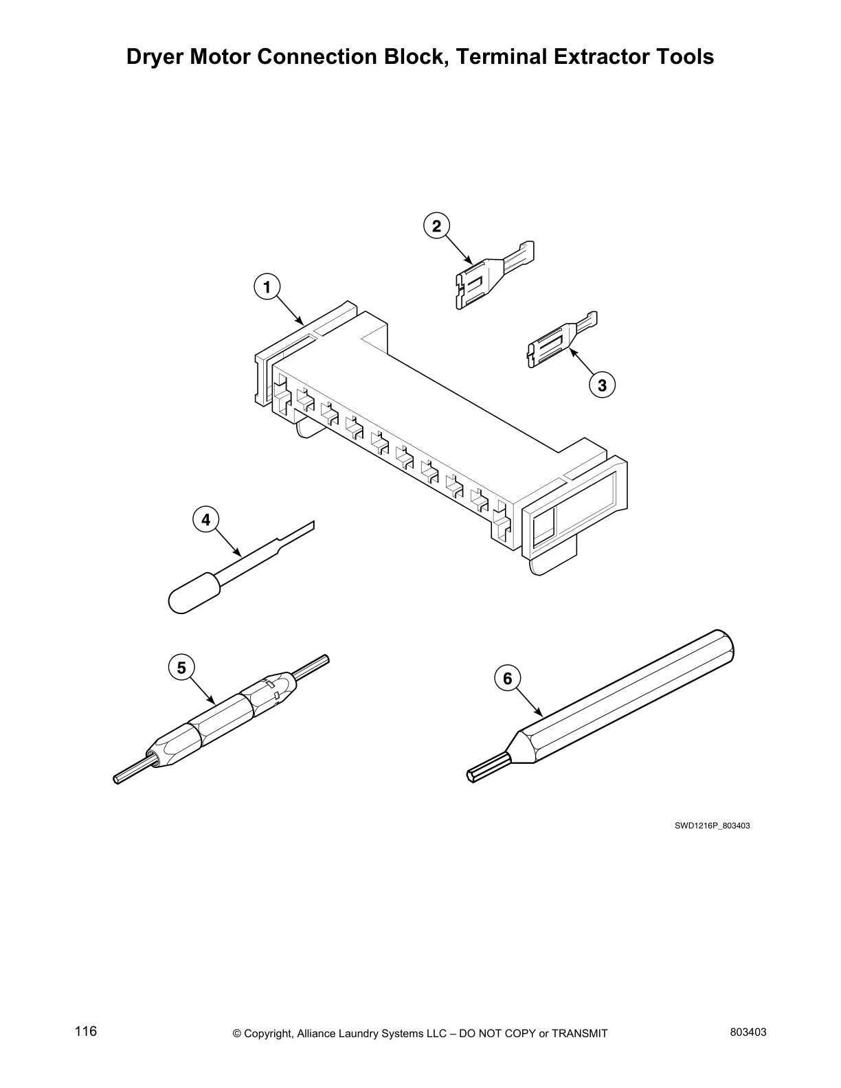 Dryer Motor Connection Block, Terminal Extractor Tools