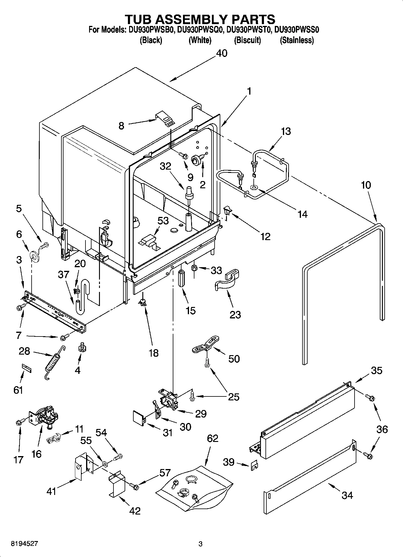 03 - TUB ASSEMBLY PARTS