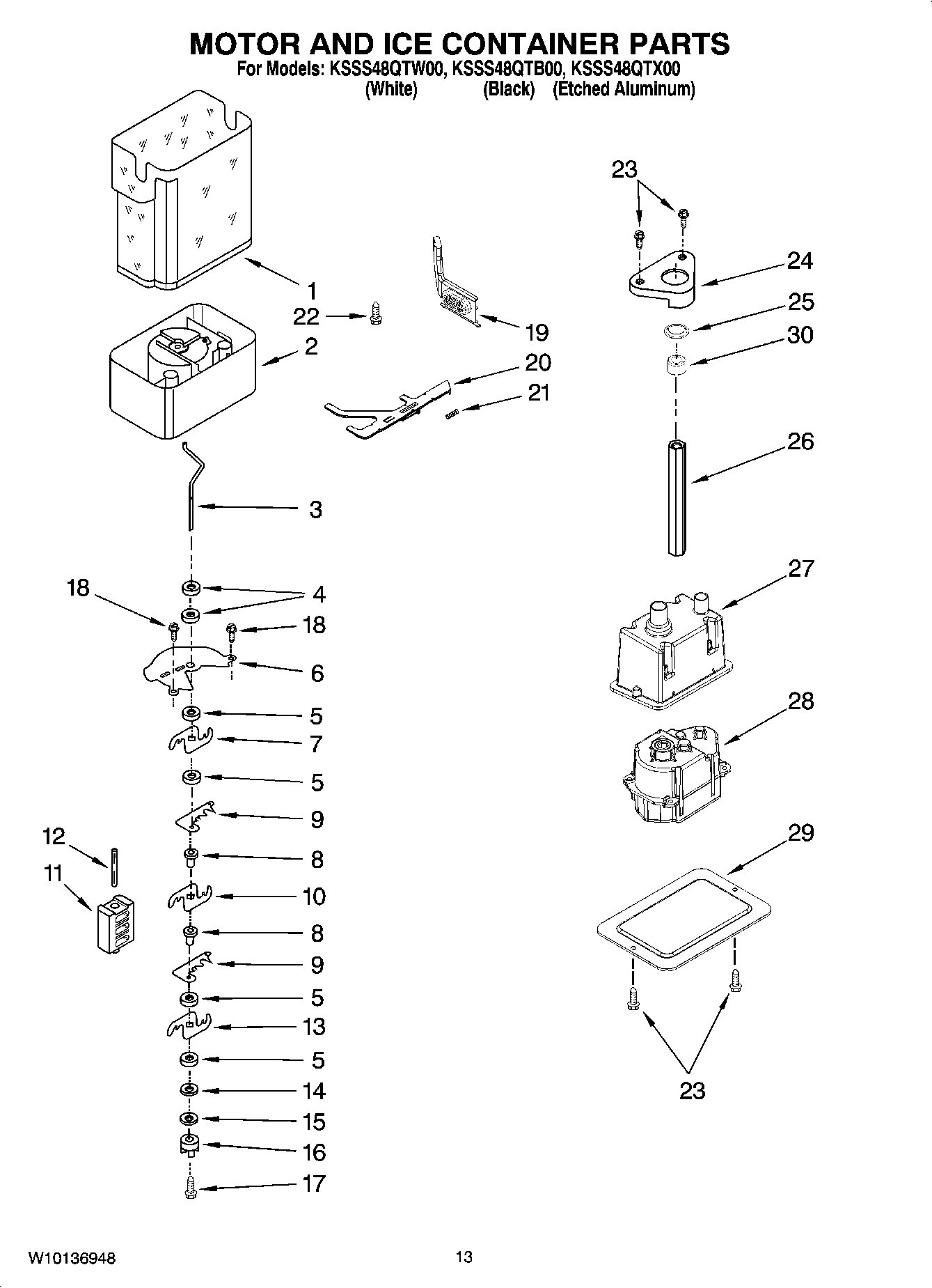 09 - MOTOR AND ICE CONTAINER PARTS