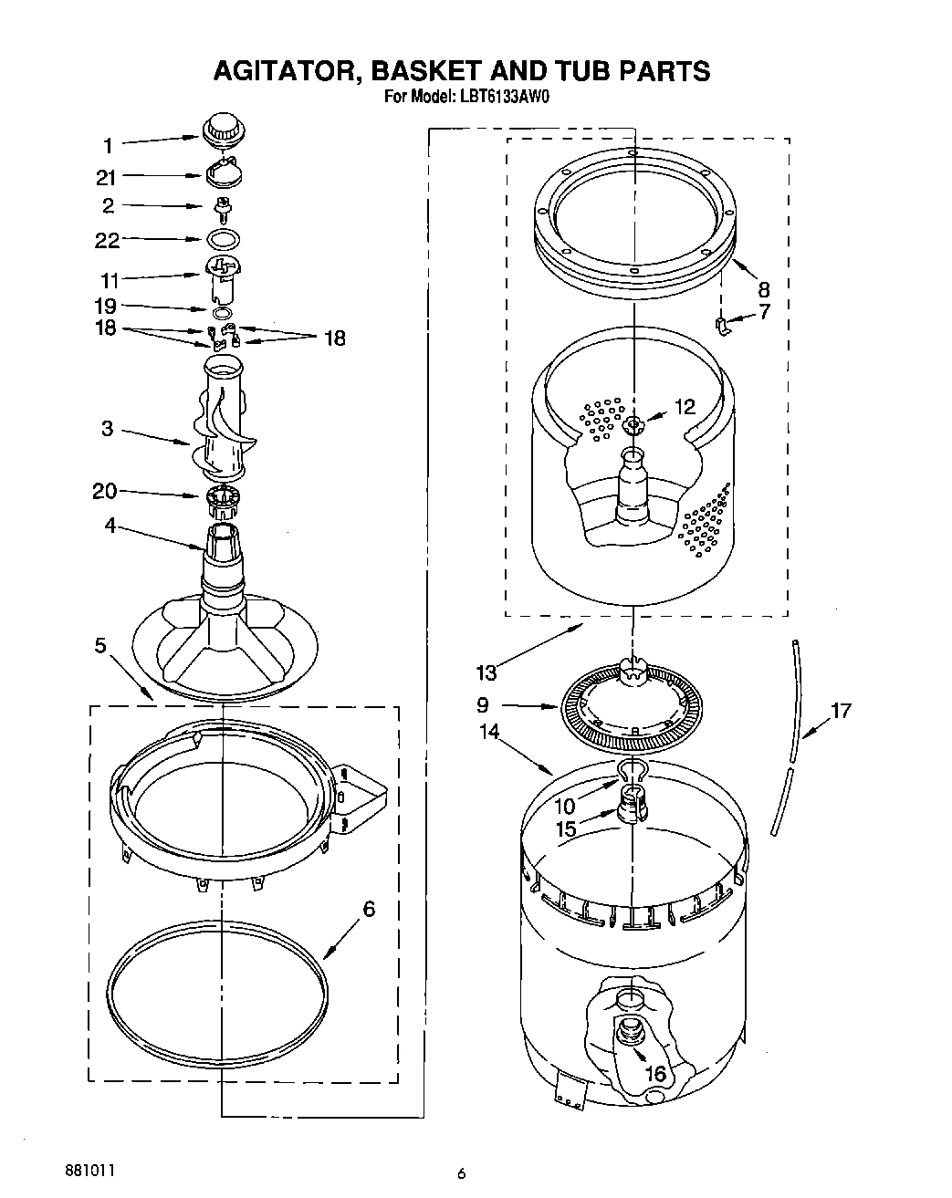 05 - AGITATOR, BASKET AND TUB