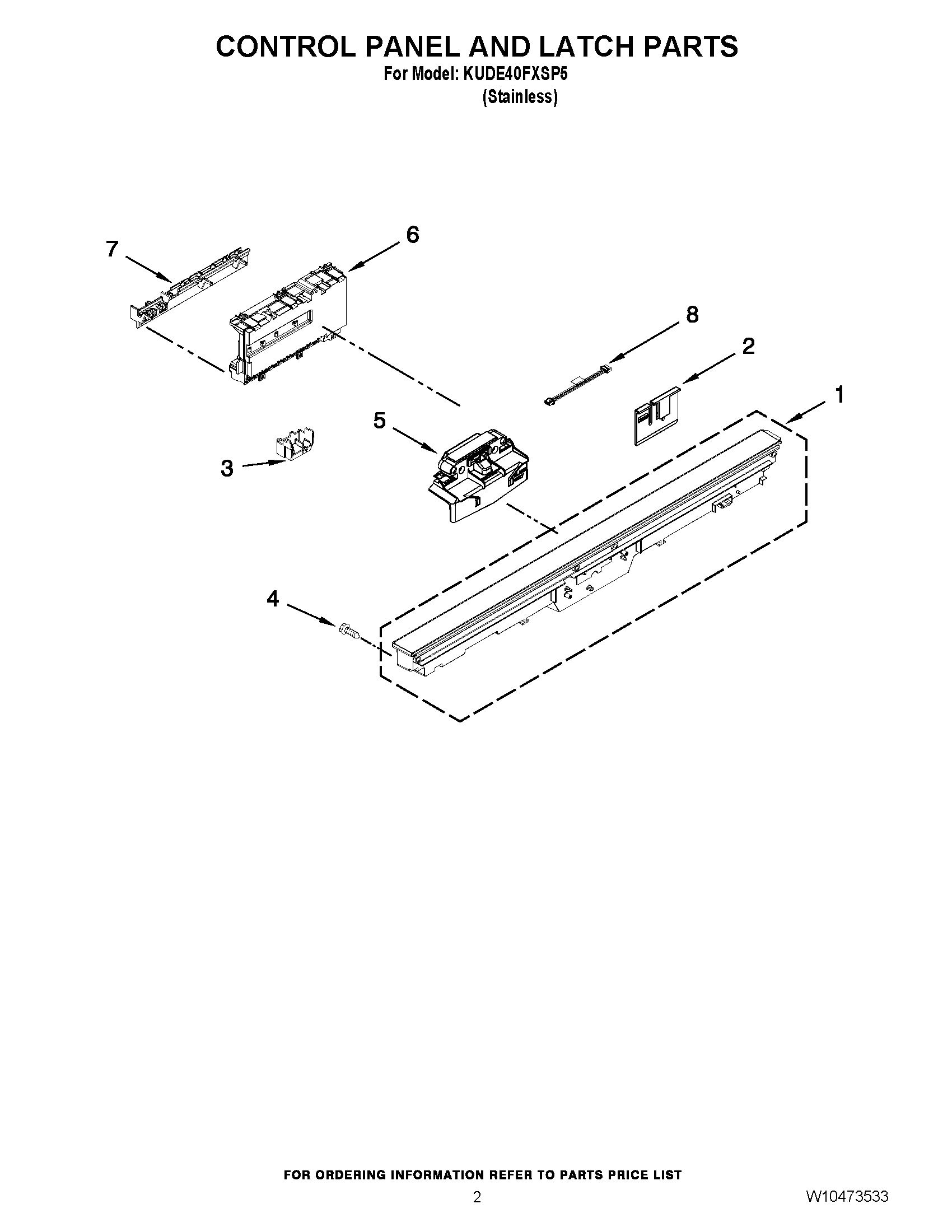 02 - CONTROL PANEL AND LATCH PARTS