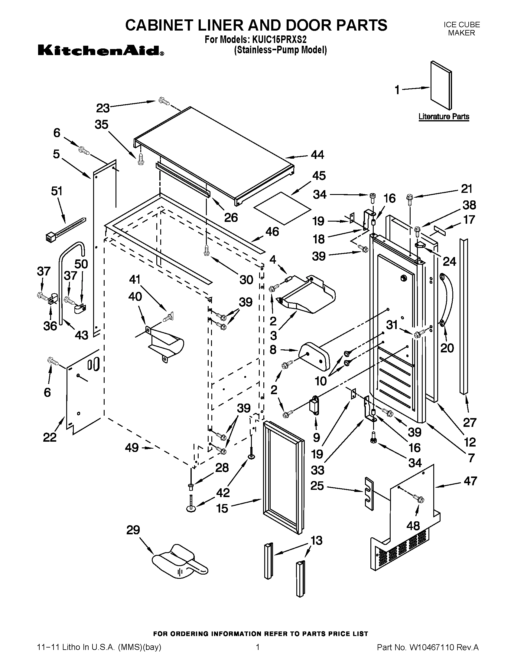 01 - CABINET LINER AND DOOR PARTS